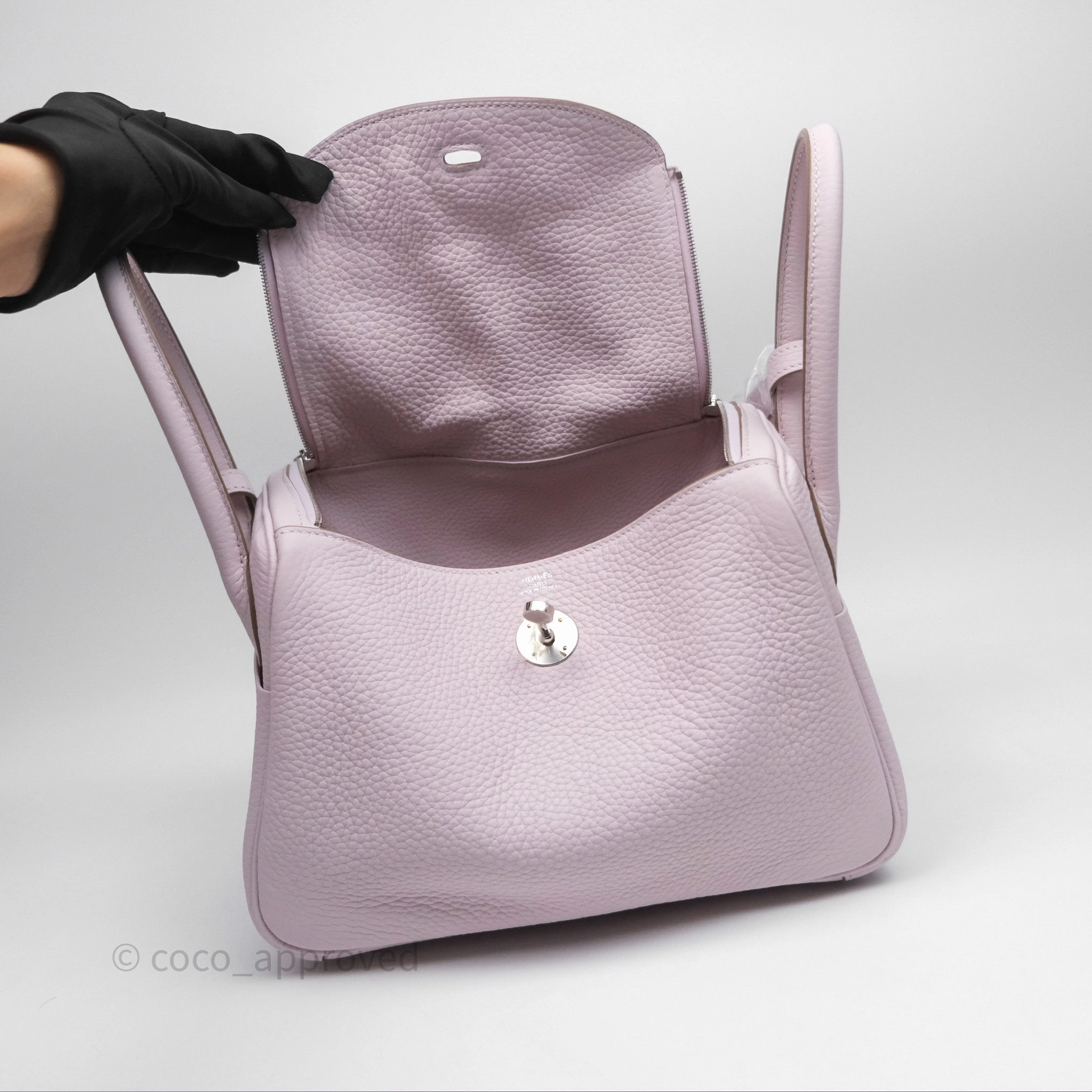 Herms Lindy 26 Mauve Pale 09 Clemence Palladium Hardware