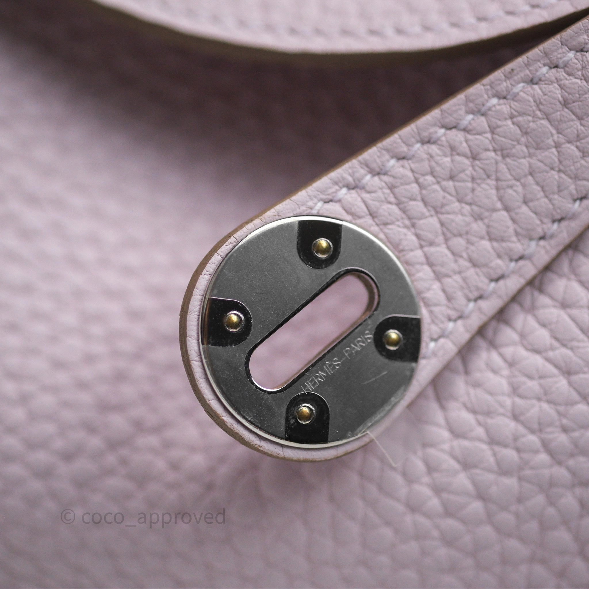 Herms Lindy 26 Mauve Pale 09 Clemence Palladium Hardware