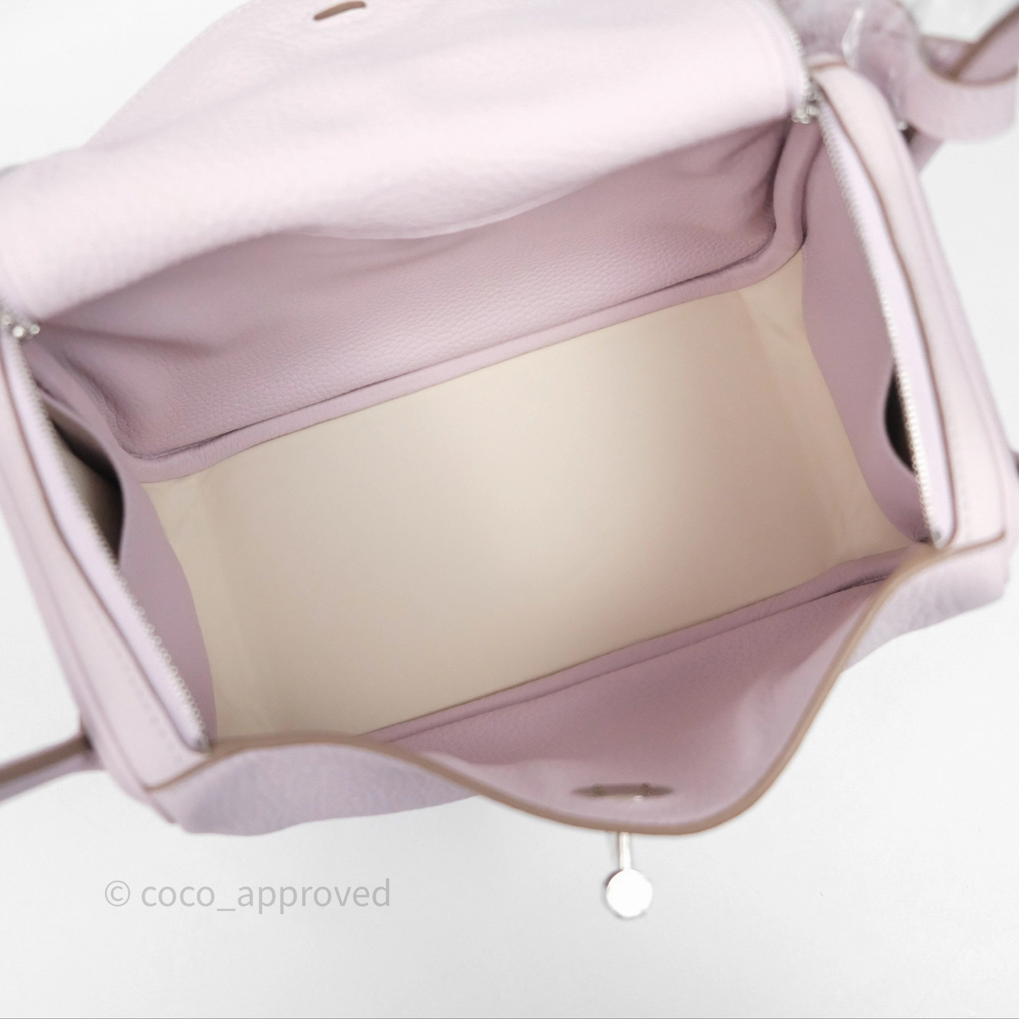 Herms Lindy 26 Mauve Pale 09 Clemence Palladium Hardware