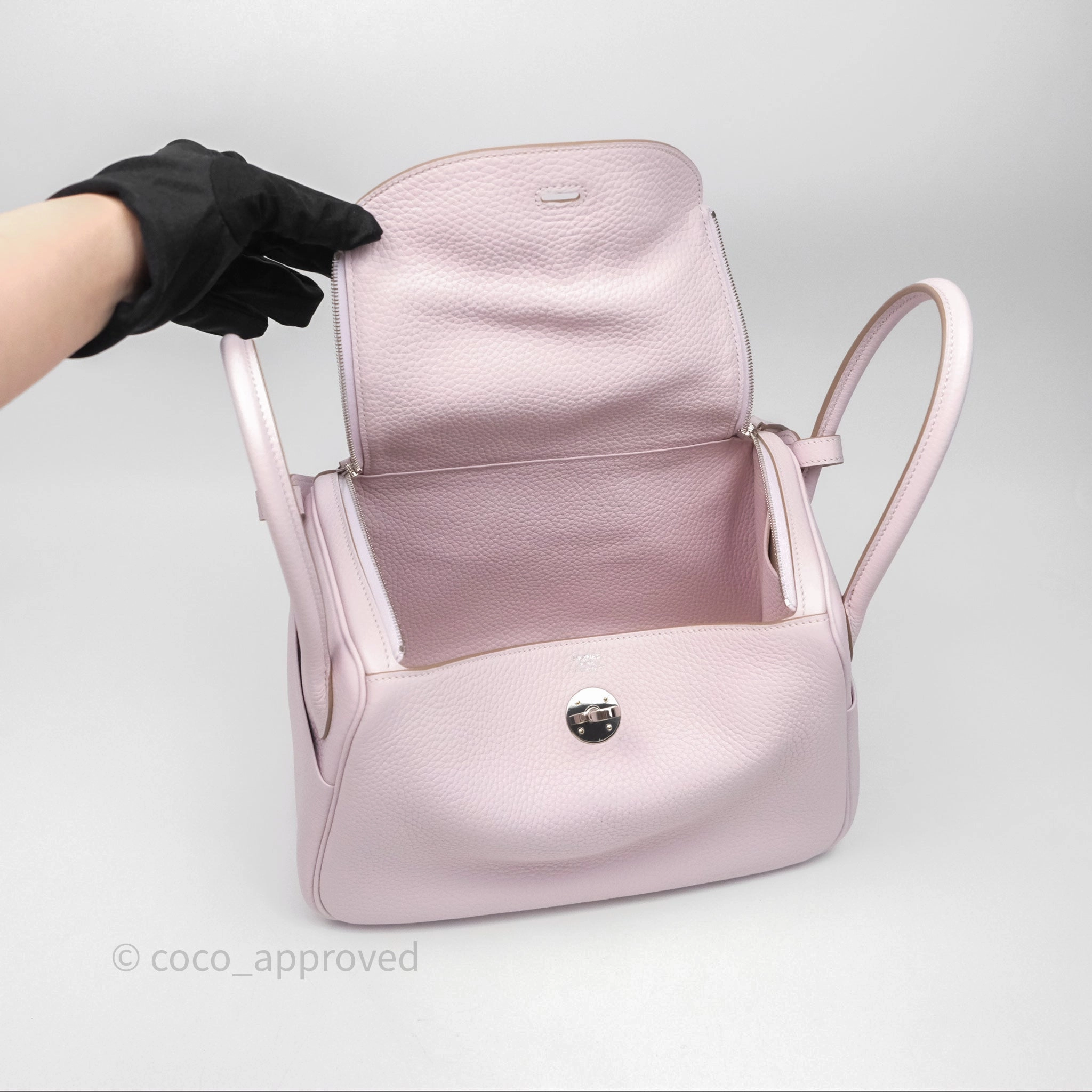 Herms Lindy 26 Mauve Pale 09/Nata I2 Clemence Palladium Hardware