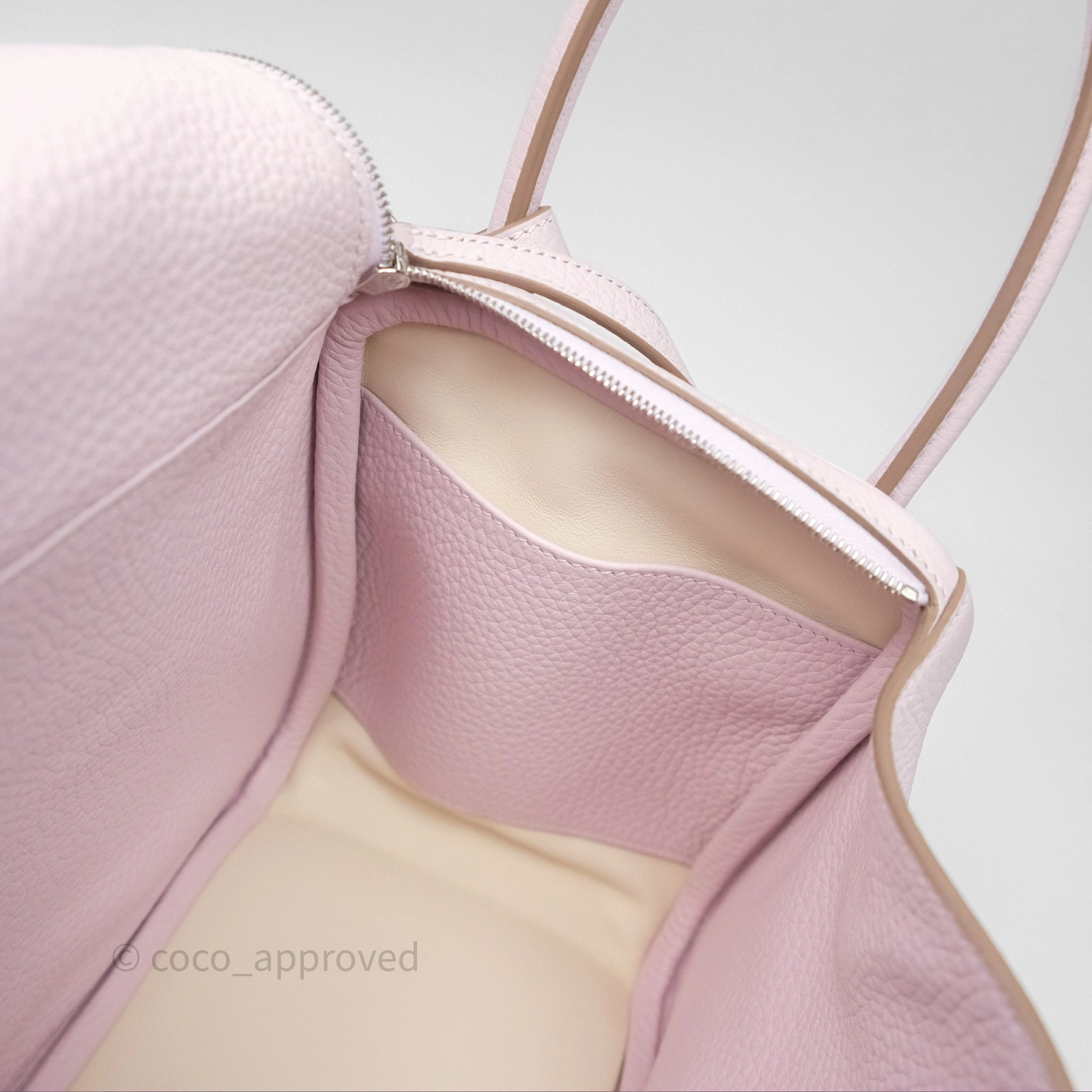 Herms Lindy 26 Mauve Pale 09/Nata I2 Clemence Palladium Hardware