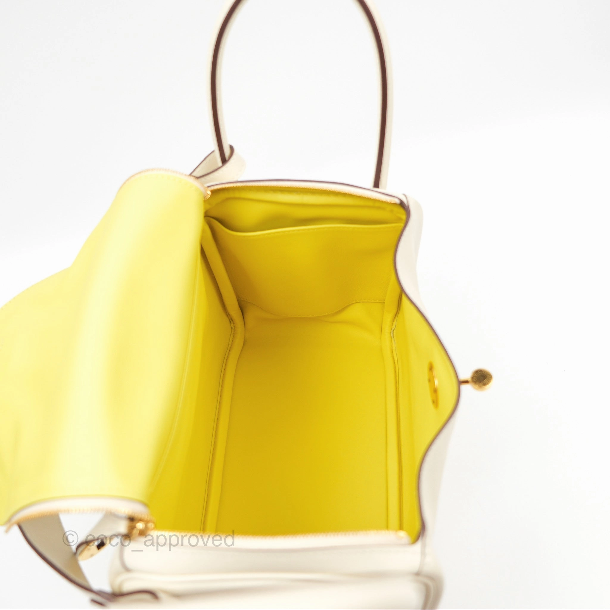 Herms Lindy 26 Nata/Lime Swift Gold Hardware