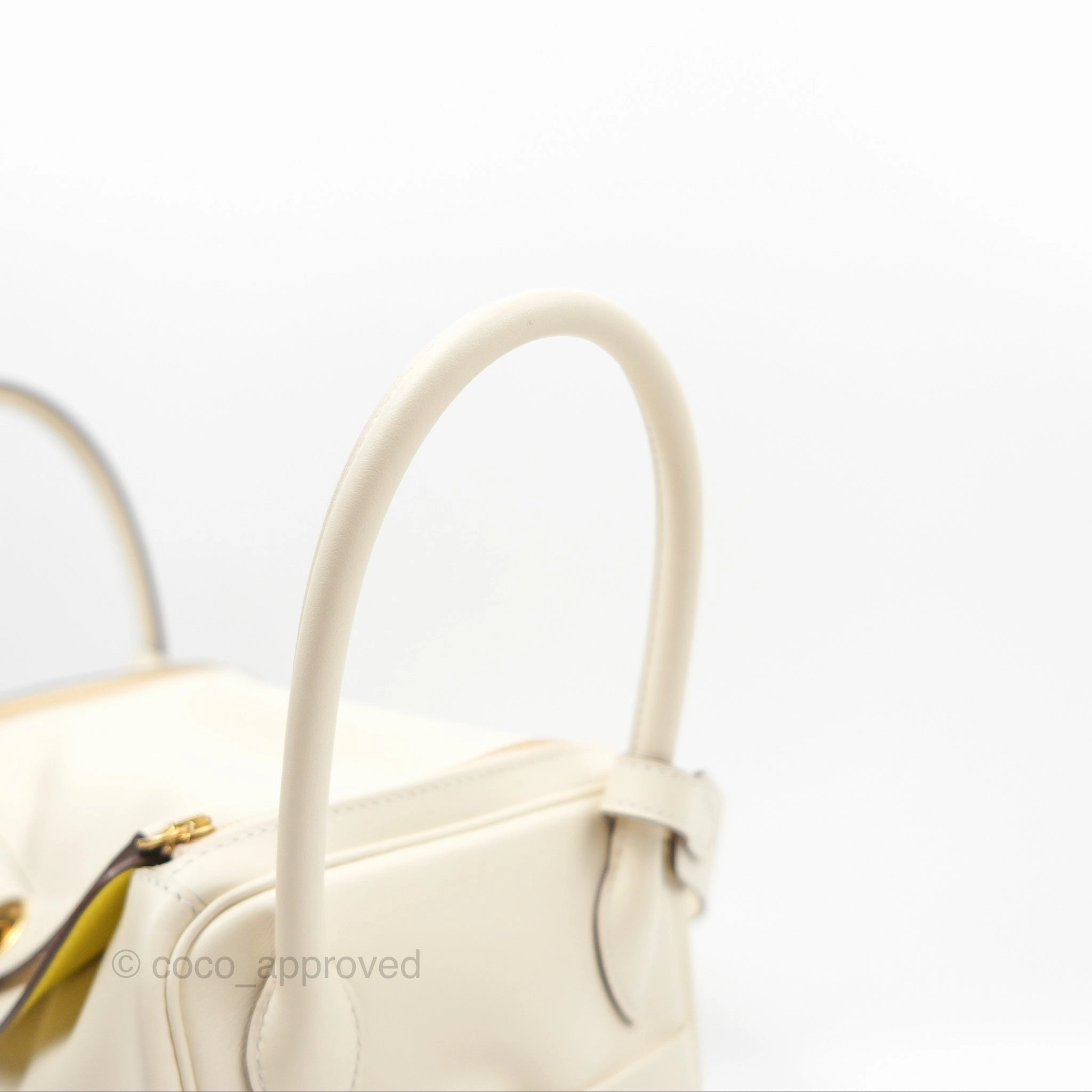 Herms Lindy 26 Nata/Lime Swift Gold Hardware