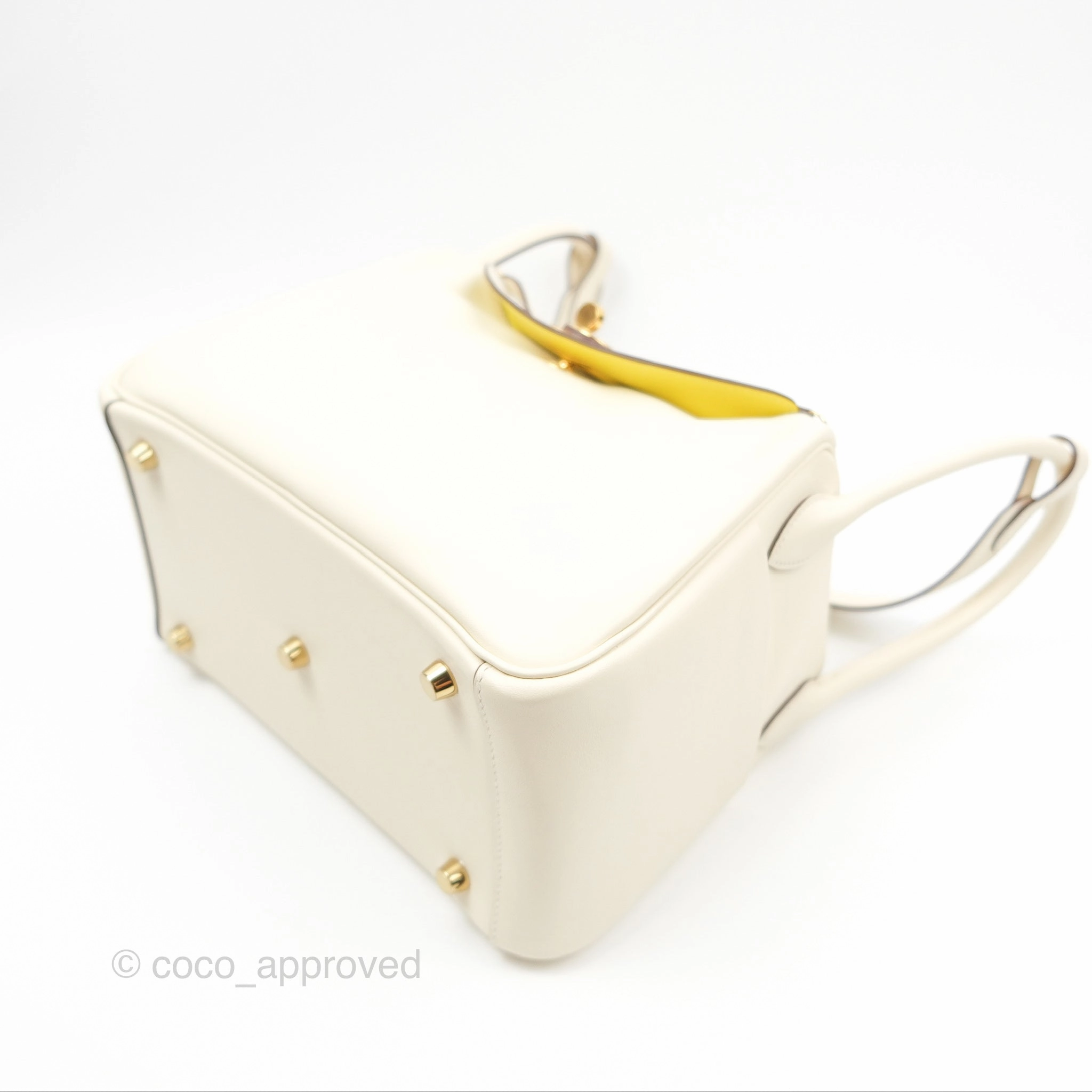 Herms Lindy 26 Nata/Lime Swift Gold Hardware