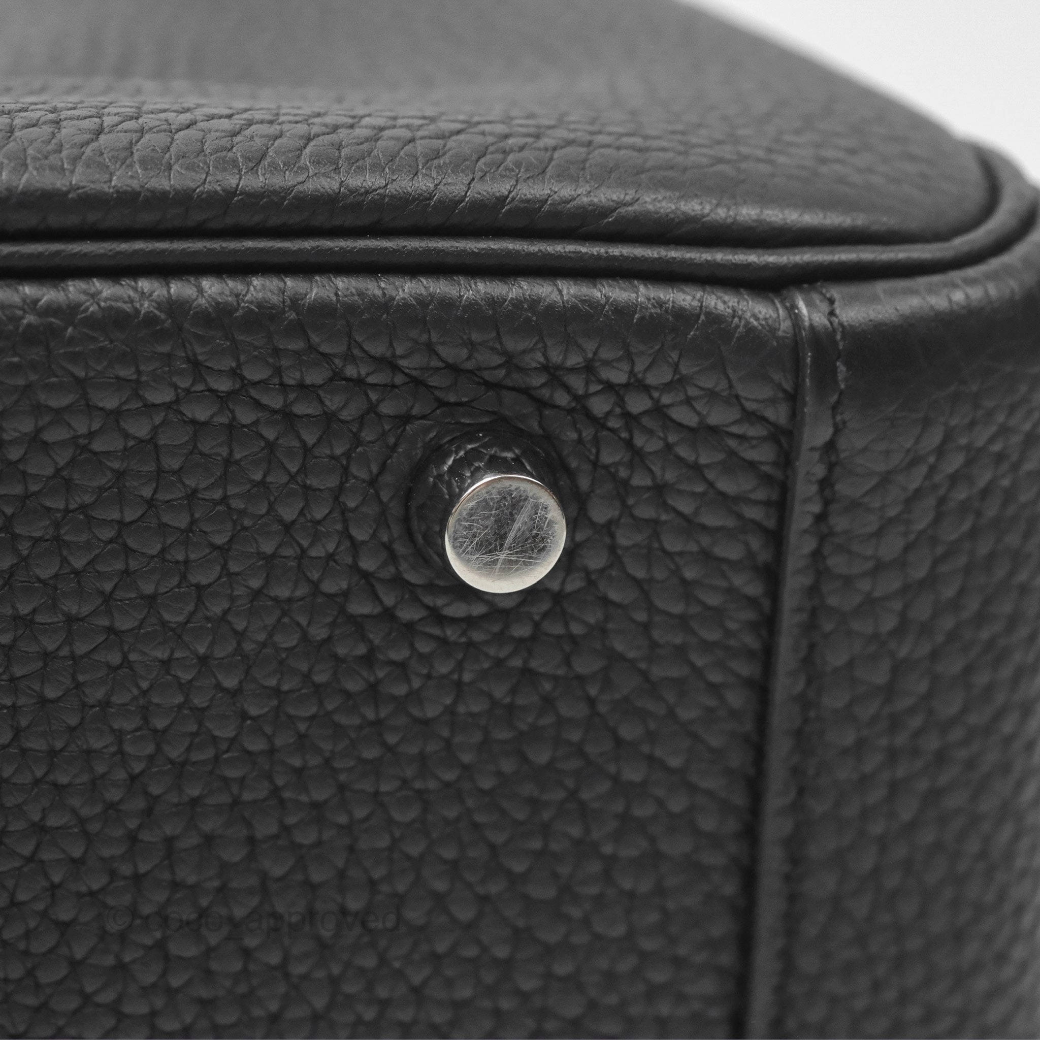 Herms Lindy 30 Black Clemence Palladium Hardware