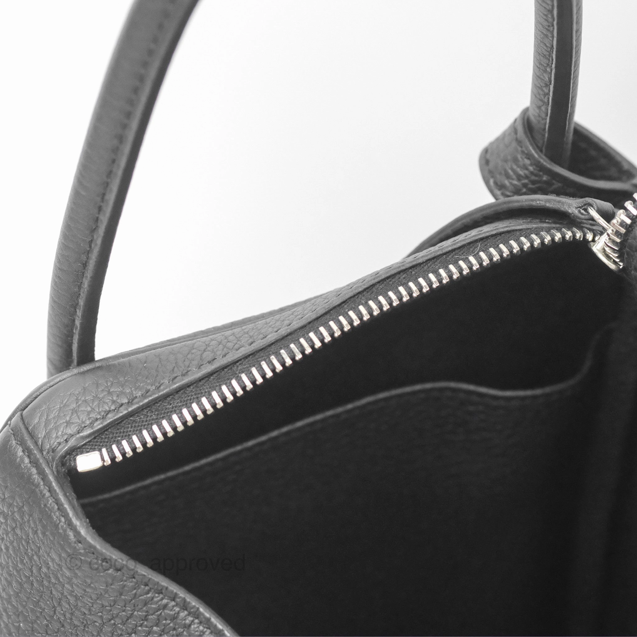 Herms Lindy 30 Black Clemence Palladium Hardware