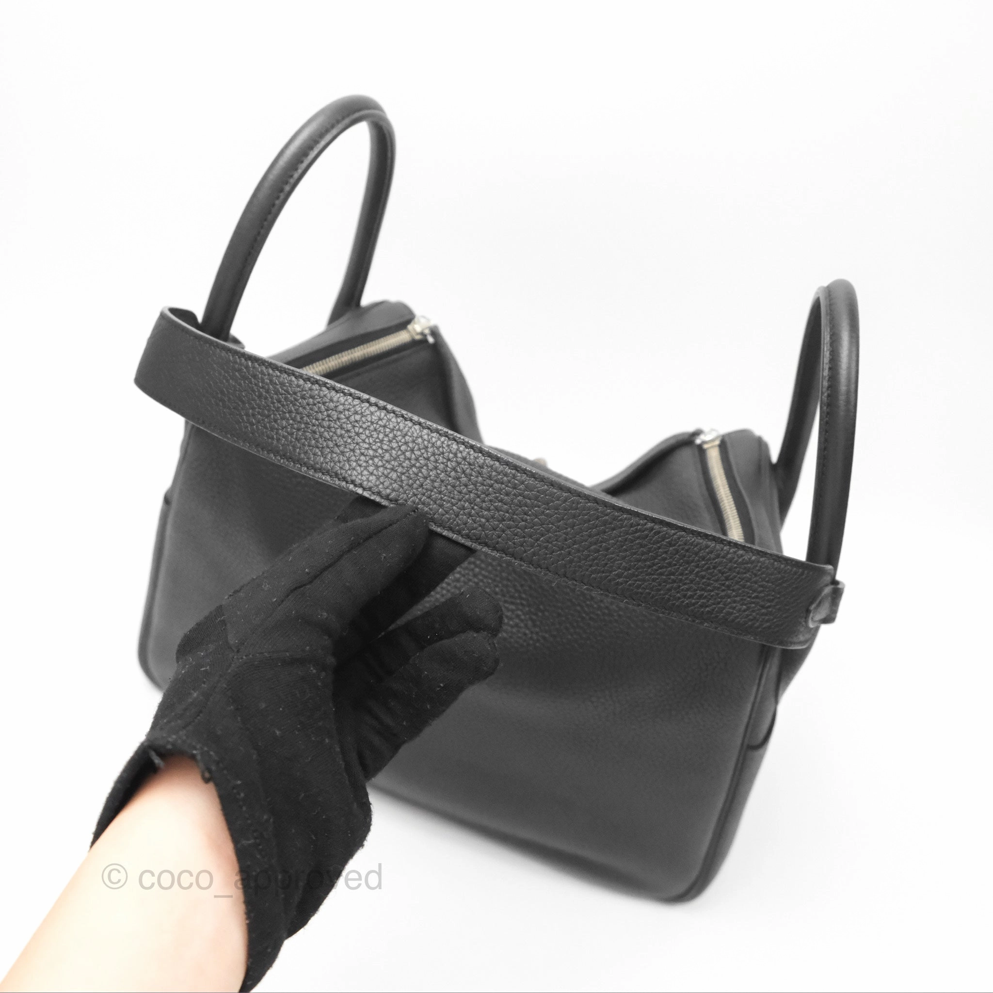 Herms Lindy 30 Black Clemence Palladium Hardware