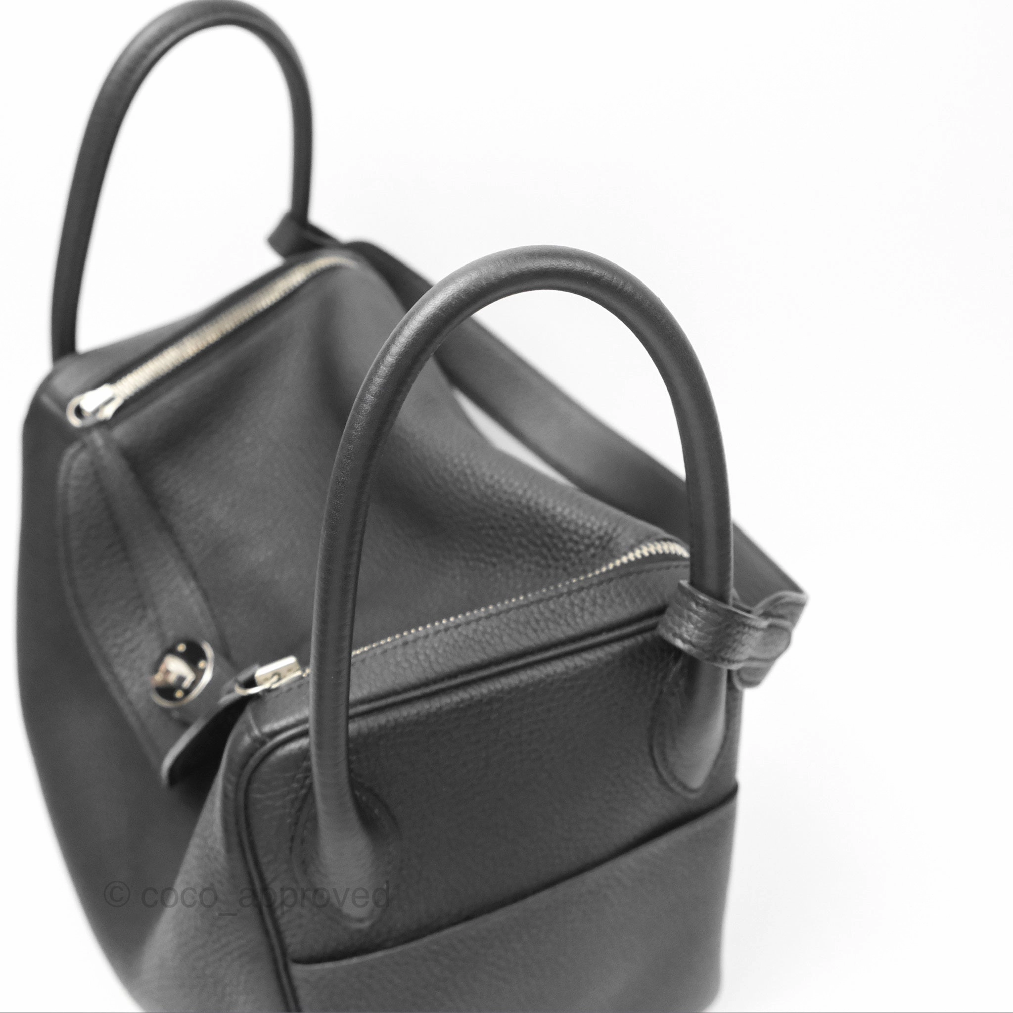 Herms Lindy 30 Black Clemence Palladium Hardware