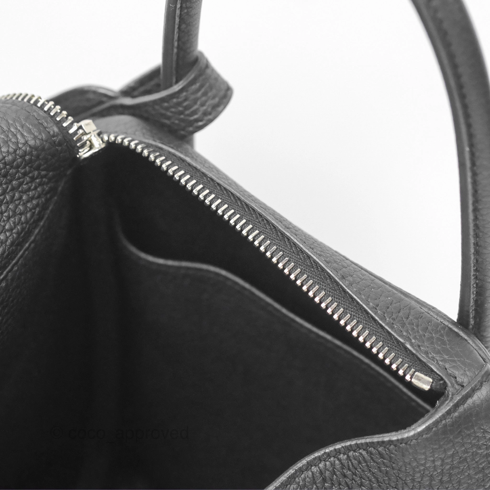 Herms Lindy 30 Black Clemence Palladium Hardware