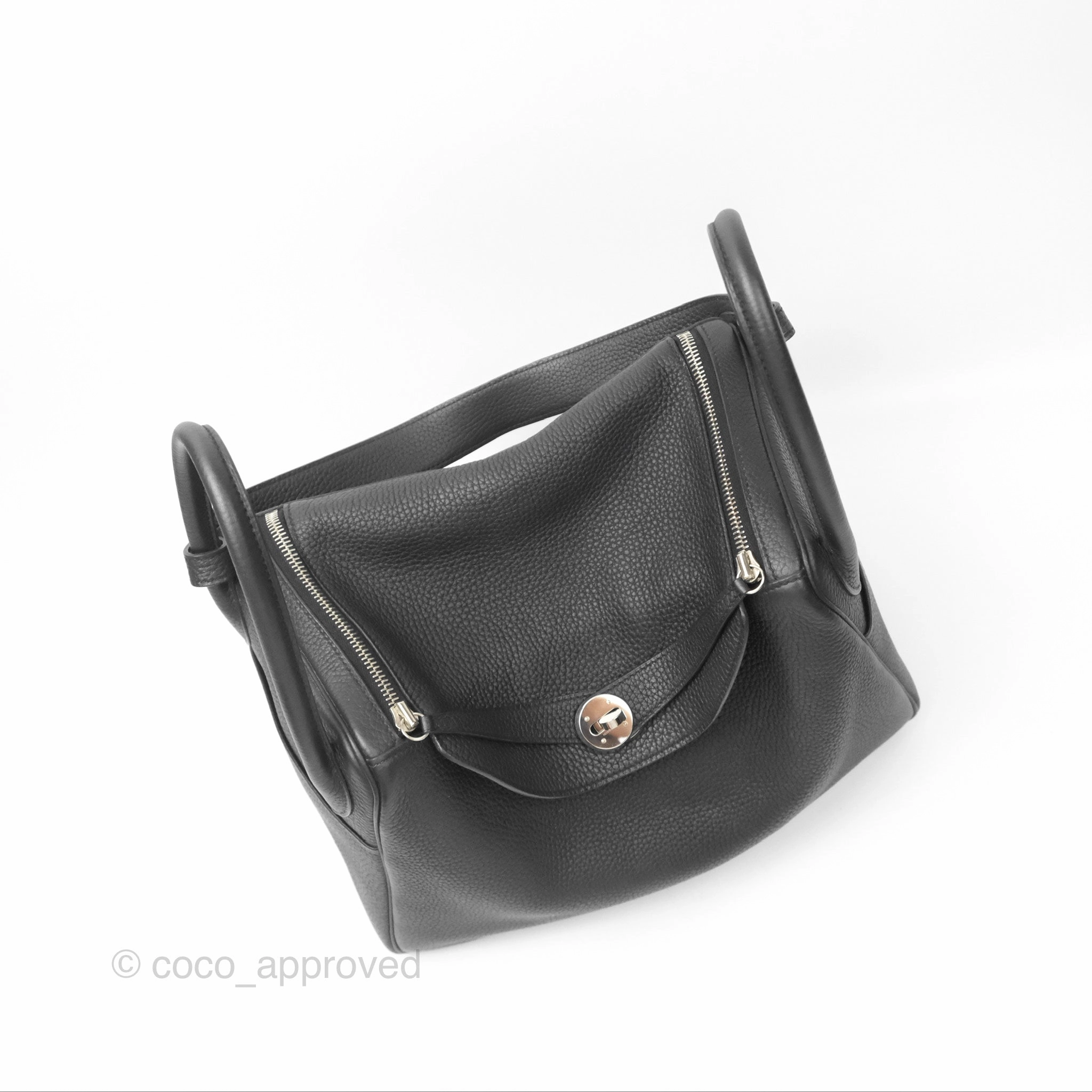 Herms Lindy 30 Black Clemence Palladium Hardware