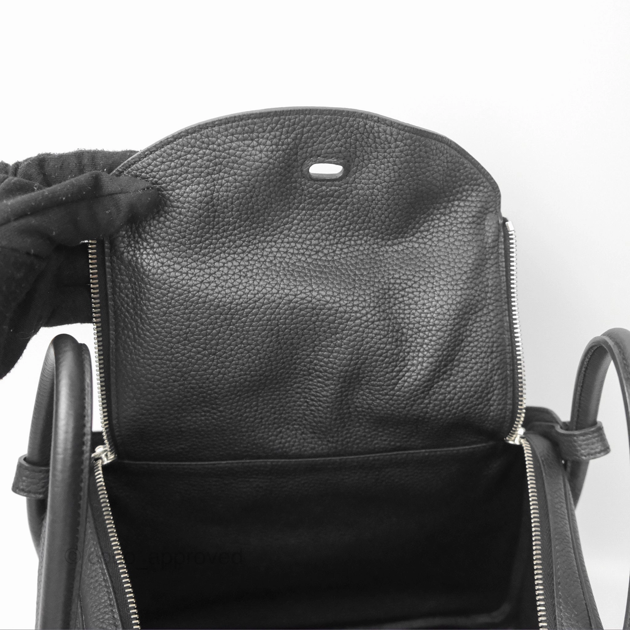 Herms Lindy 30 Black Clemence Palladium Hardware