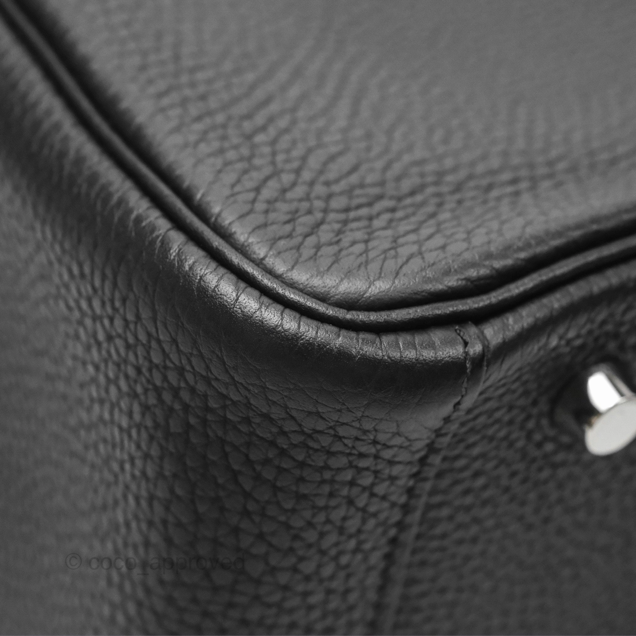 Herms Lindy 30 Black Clemence Palladium Hardware