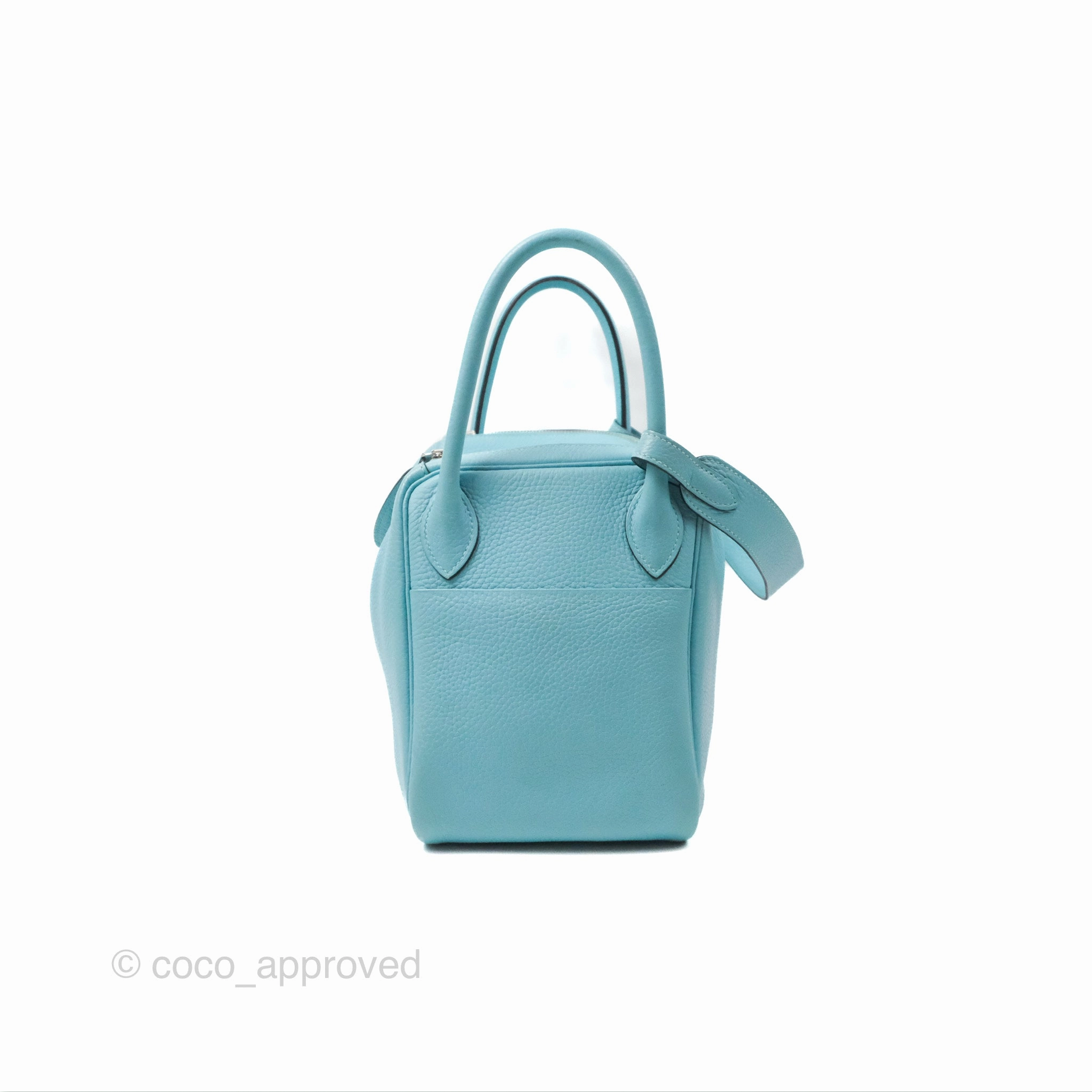 Herms Lindy 30 Bleu Atoll Clemence Palladium Hardware