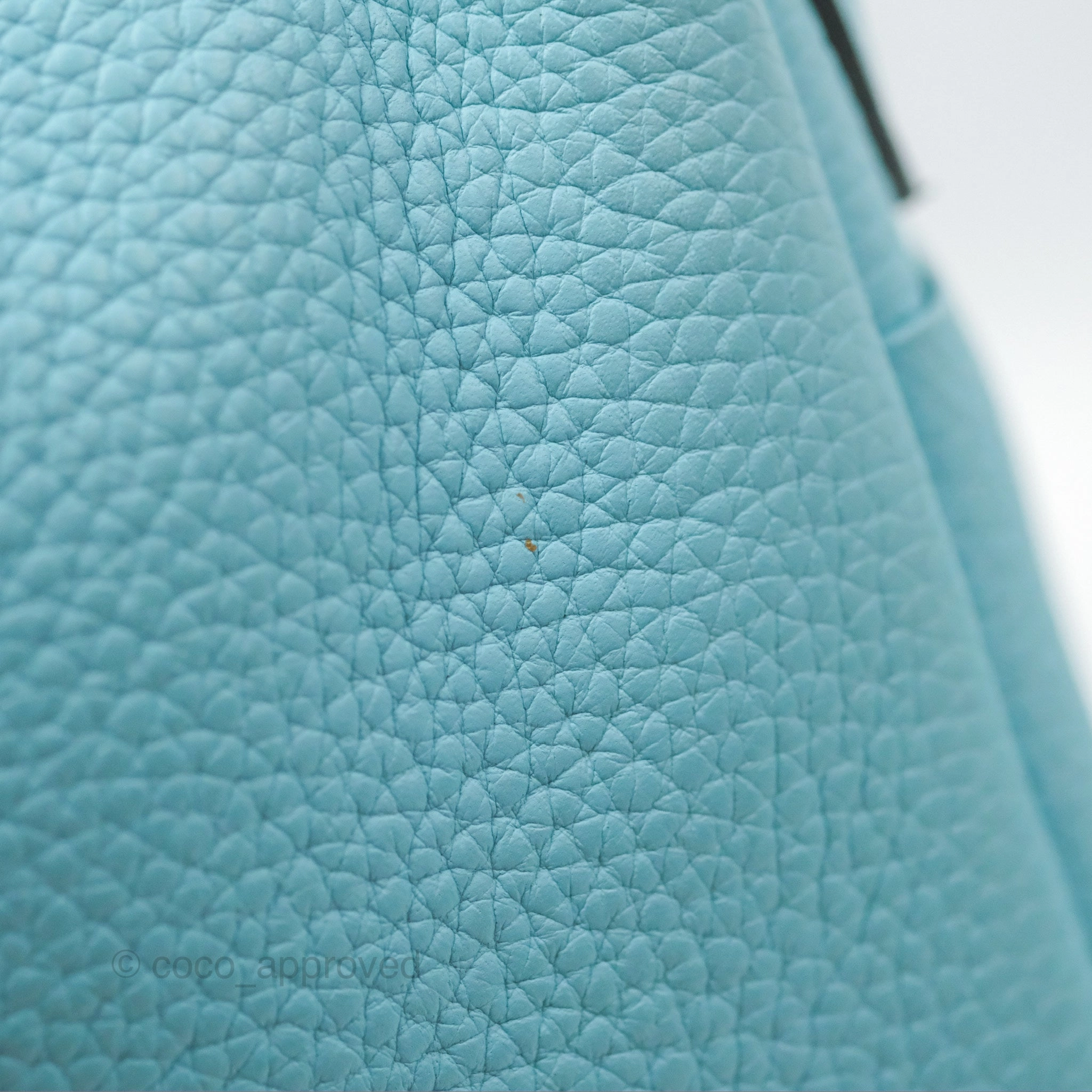 Herms Lindy 30 Bleu Atoll Clemence Palladium Hardware