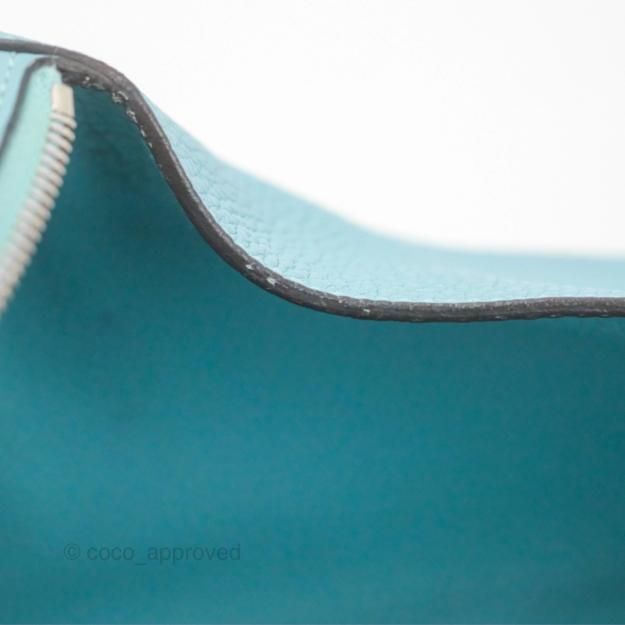 Herms Lindy 30 Bleu Atoll Clemence Palladium Hardware
