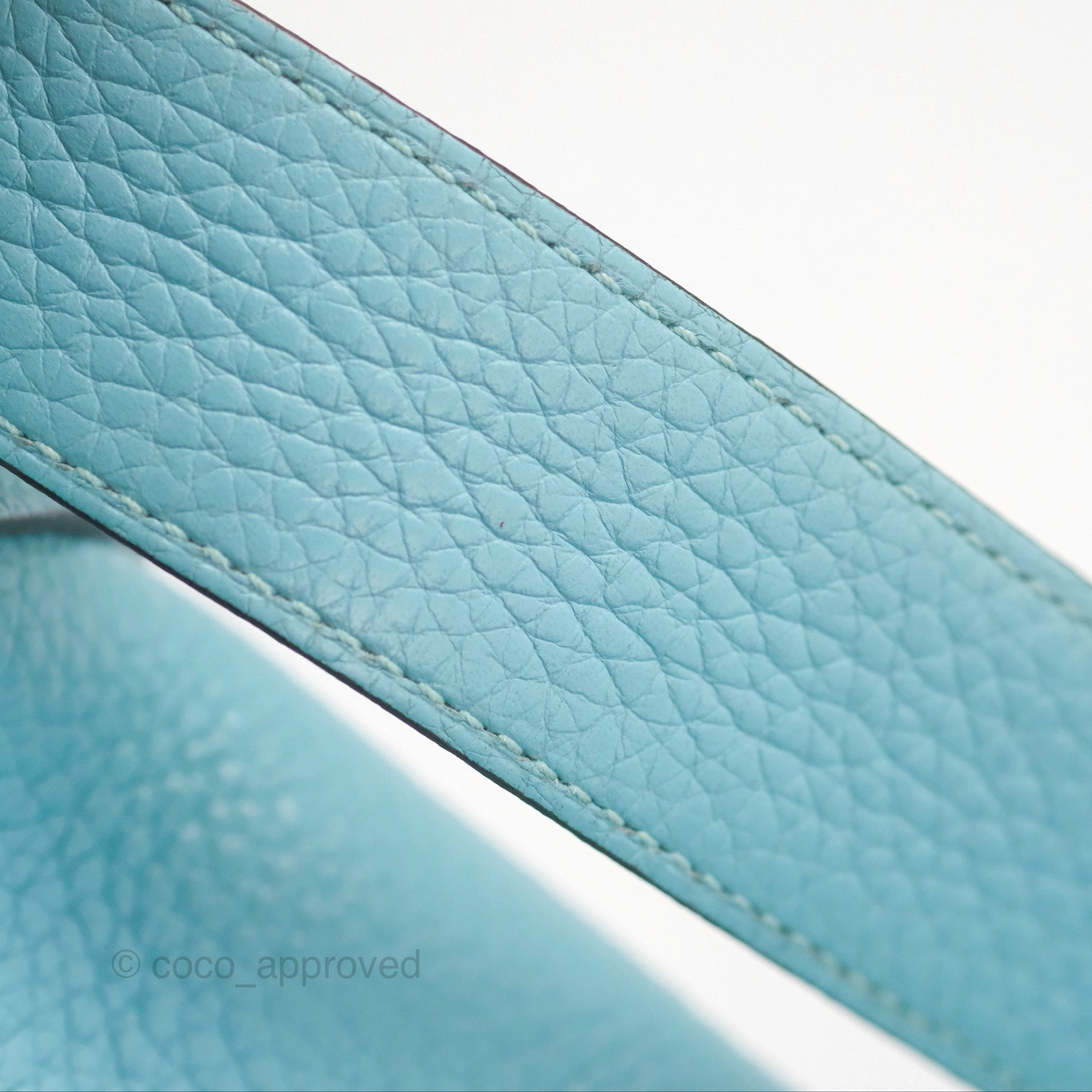 Herms Lindy 30 Bleu Atoll Clemence Palladium Hardware