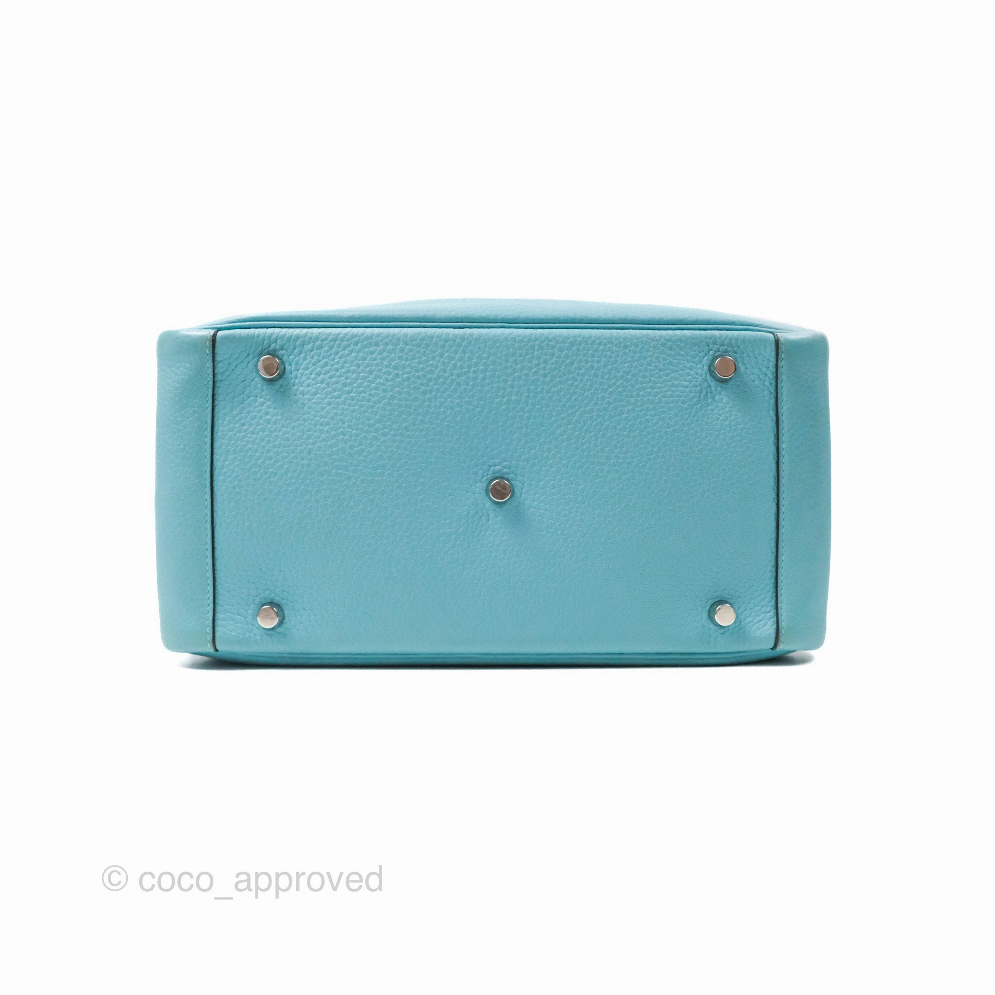 Herms Lindy 30 Bleu Atoll Clemence Palladium Hardware