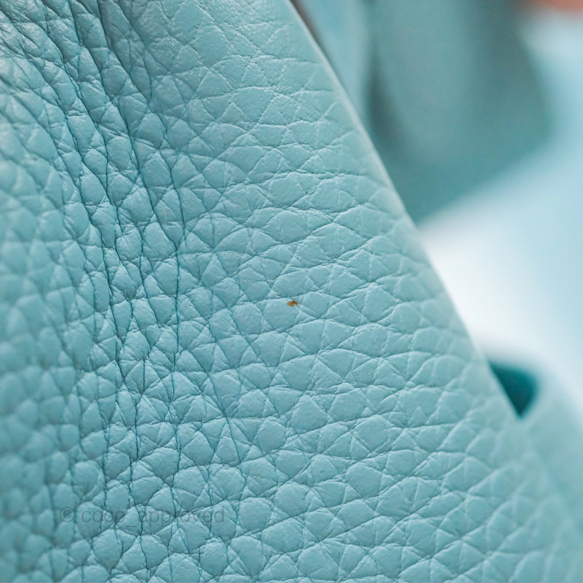 Herms Lindy 30 Bleu Atoll Clemence Palladium Hardware