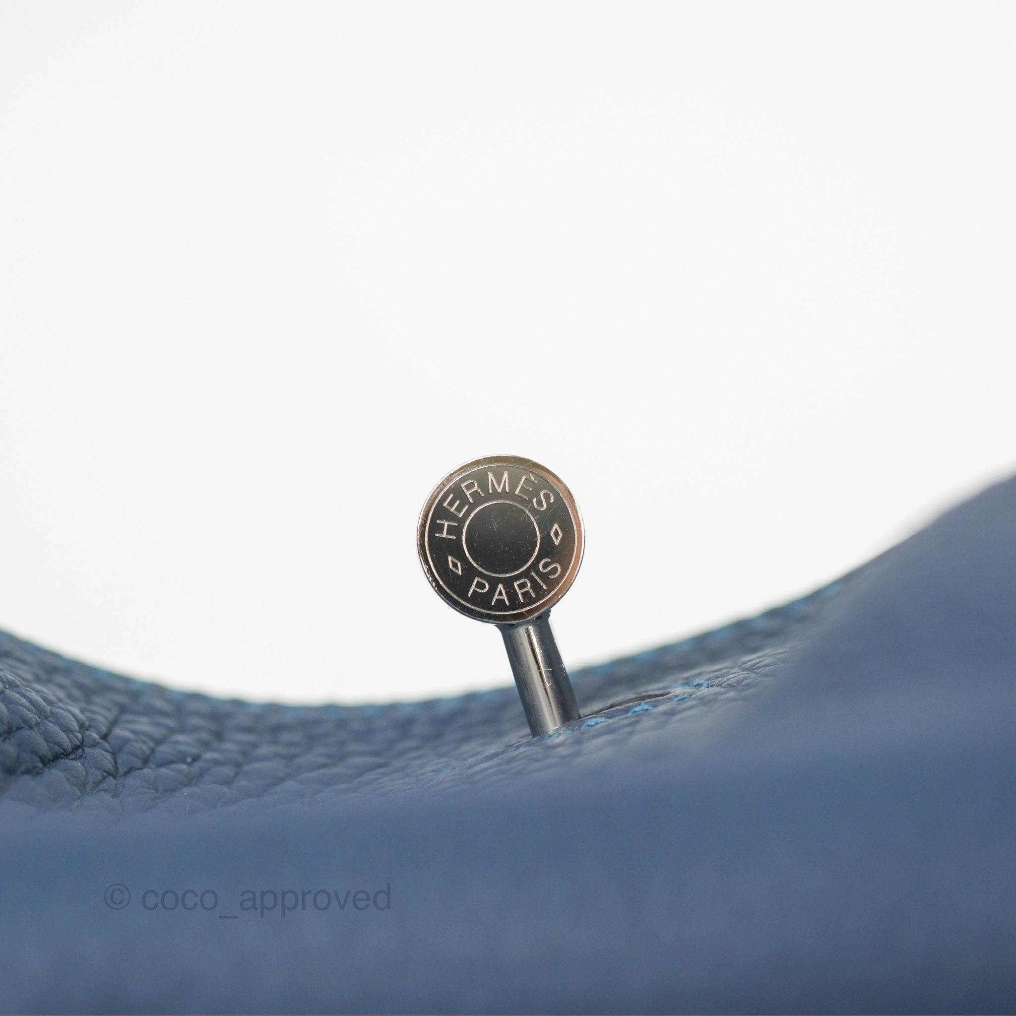 Herms Lindy 30 Blue Saphir/ Blue Izmir Clemence Palladium Hardware