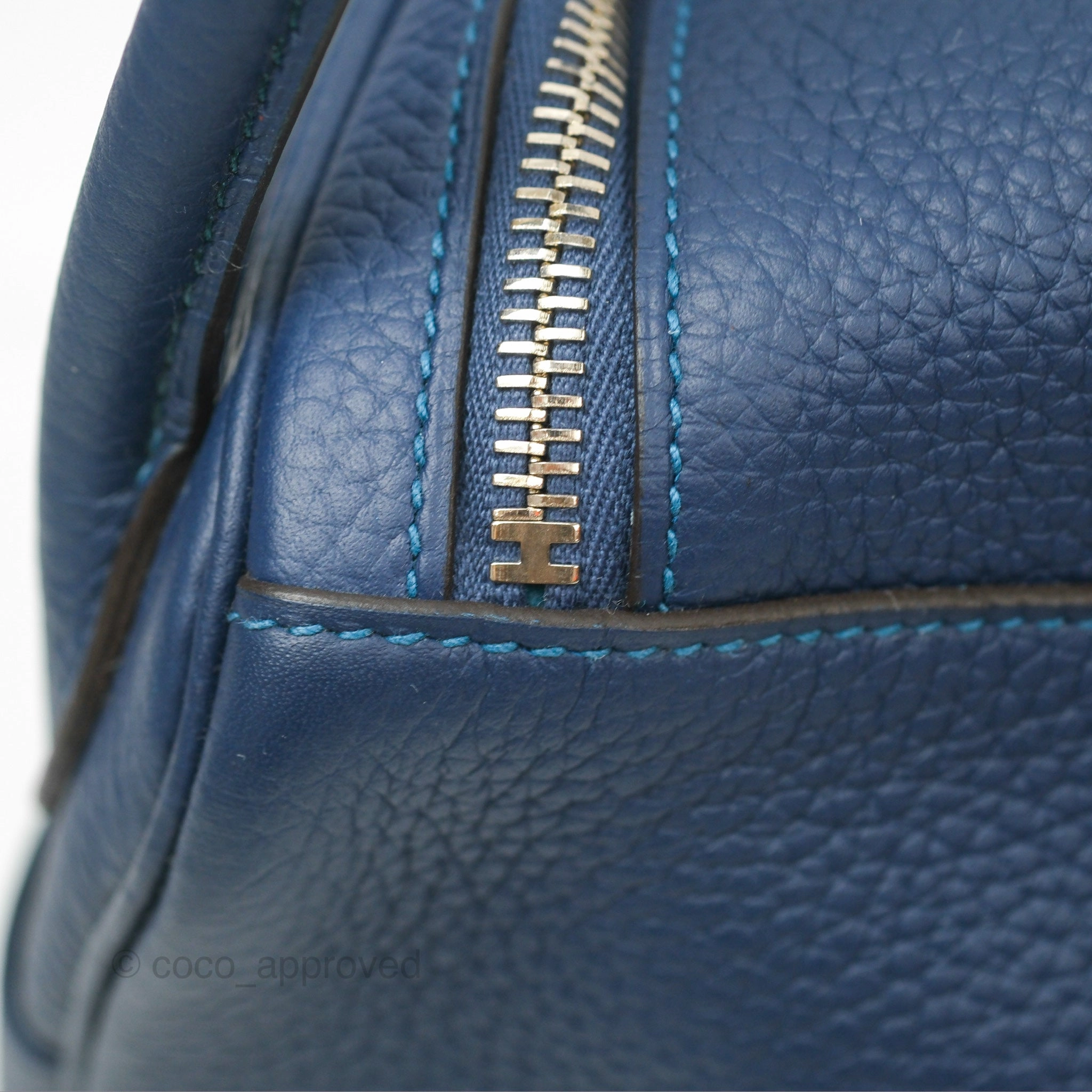 Herms Lindy 30 Blue Saphir/ Blue Izmir Clemence Palladium Hardware