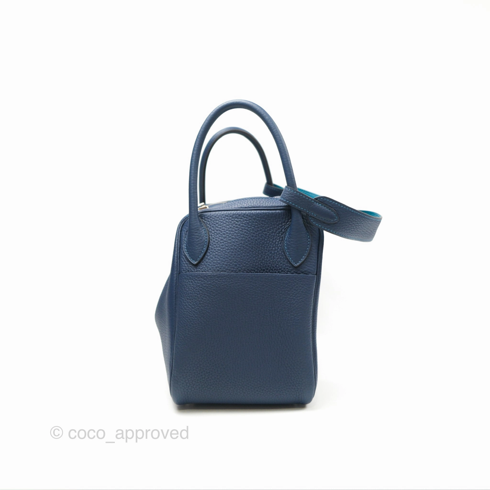 Herms Lindy 30 Blue Saphir/ Blue Izmir Clemence Palladium Hardware