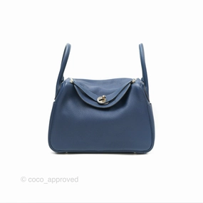 Herms Lindy 30 Blue Saphir/ Blue Izmir Clemence Palladium Hardware
