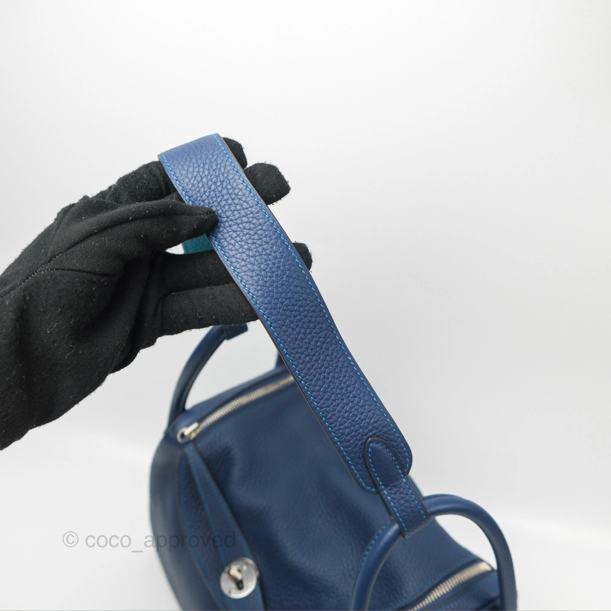 Herms Lindy 30 Blue Saphir/ Blue Izmir Clemence Palladium Hardware