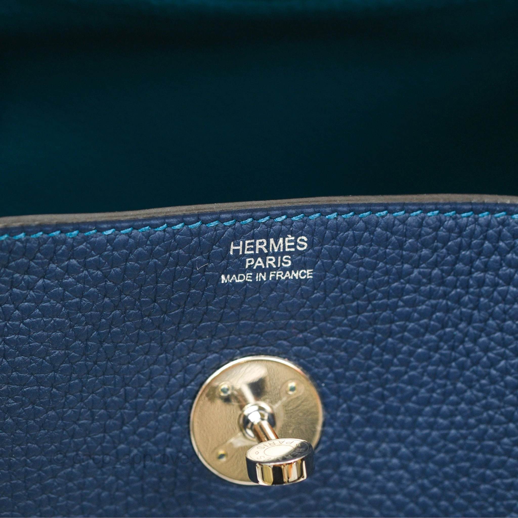 Herms Lindy 30 Blue Saphir/ Blue Izmir Clemence Palladium Hardware