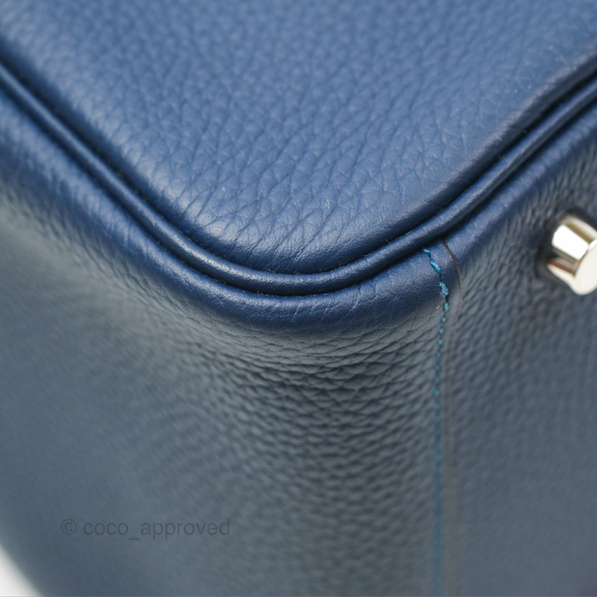 Herms Lindy 30 Blue Saphir/ Blue Izmir Clemence Palladium Hardware