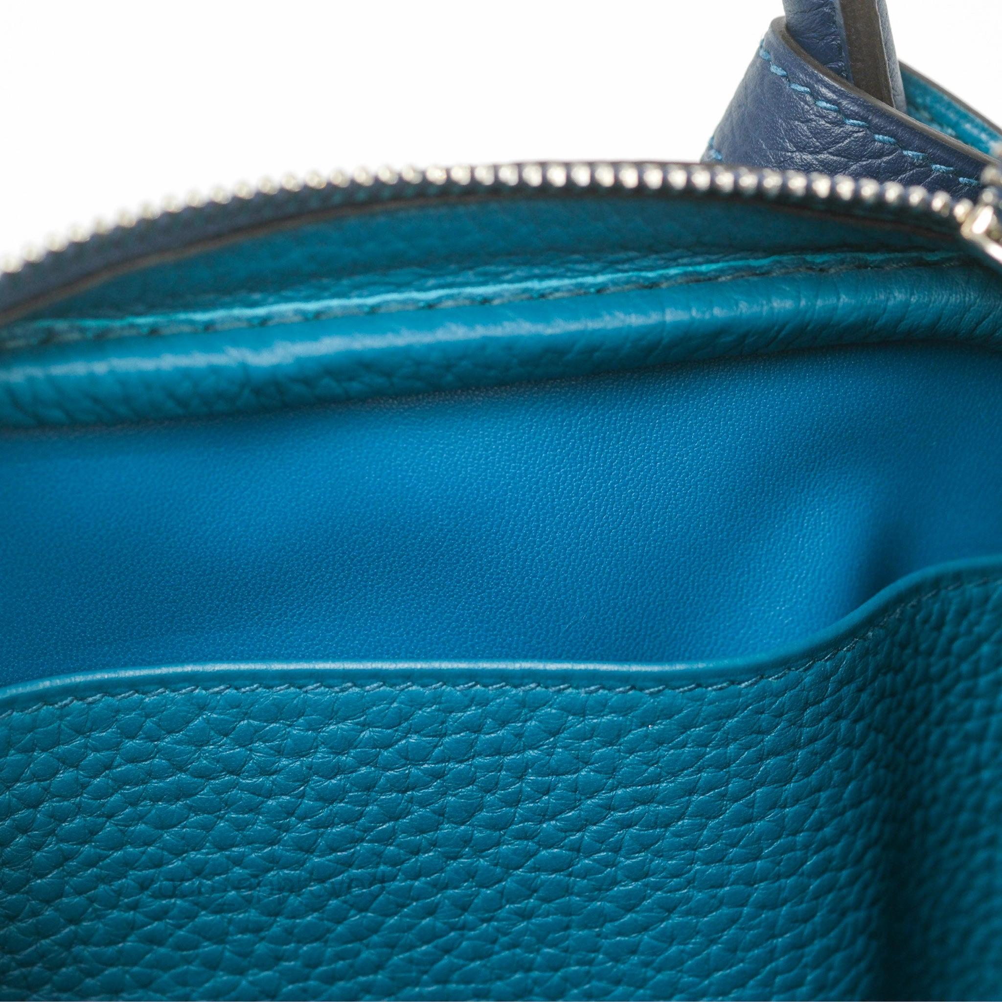 Herms Lindy 30 Blue Saphir/ Blue Izmir Clemence Palladium Hardware