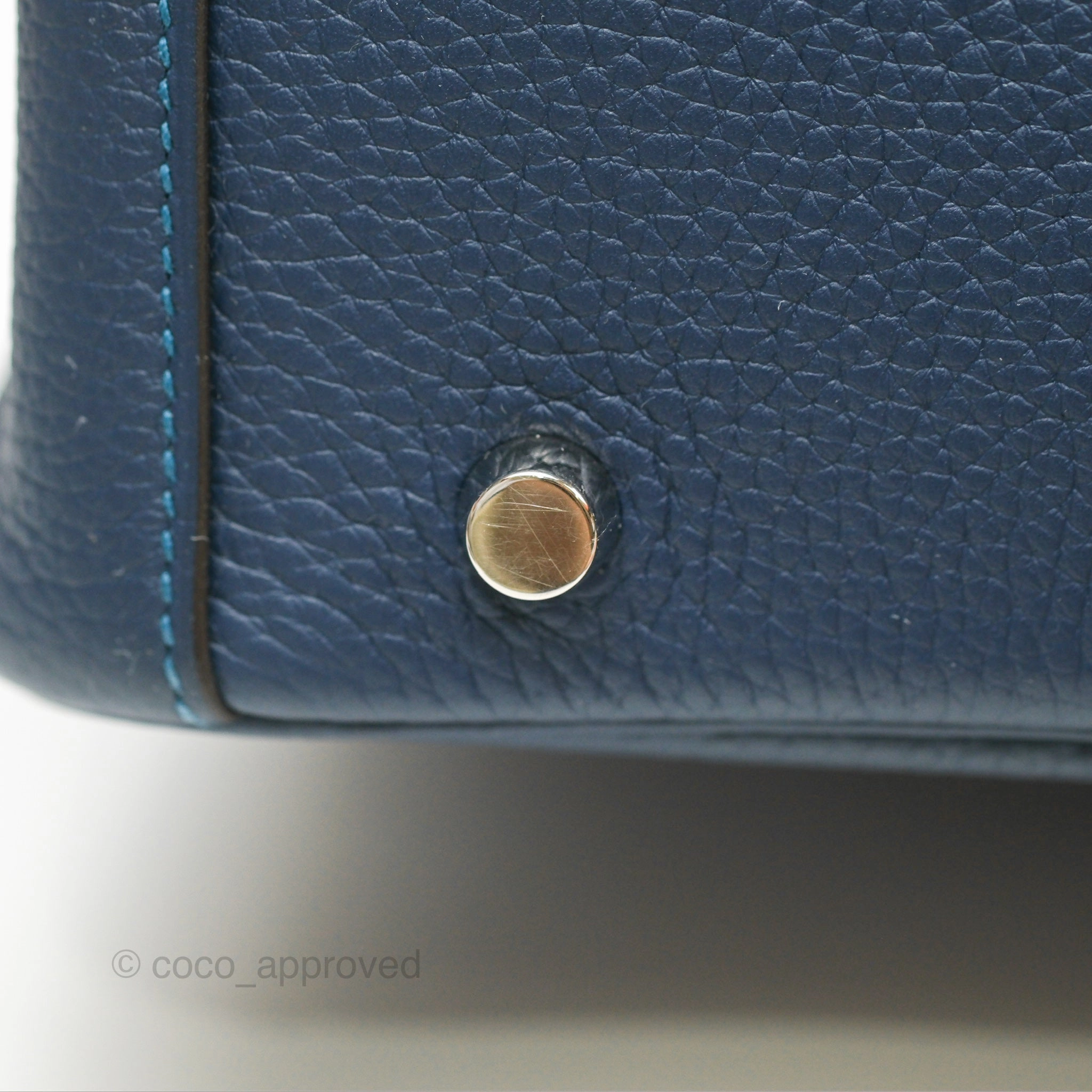 Herms Lindy 30 Blue Saphir/ Blue Izmir Clemence Palladium Hardware