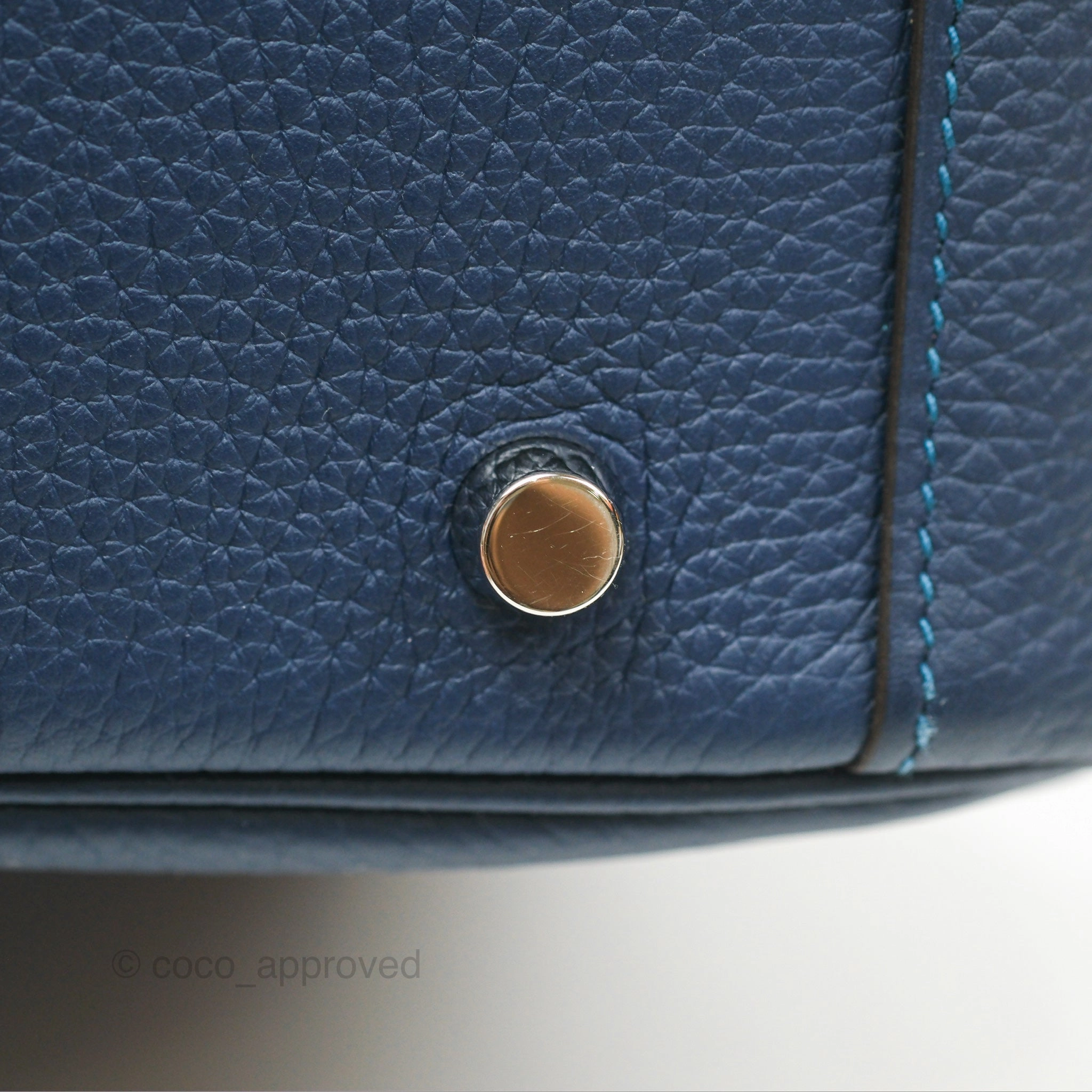 Herms Lindy 30 Blue Saphir/ Blue Izmir Clemence Palladium Hardware