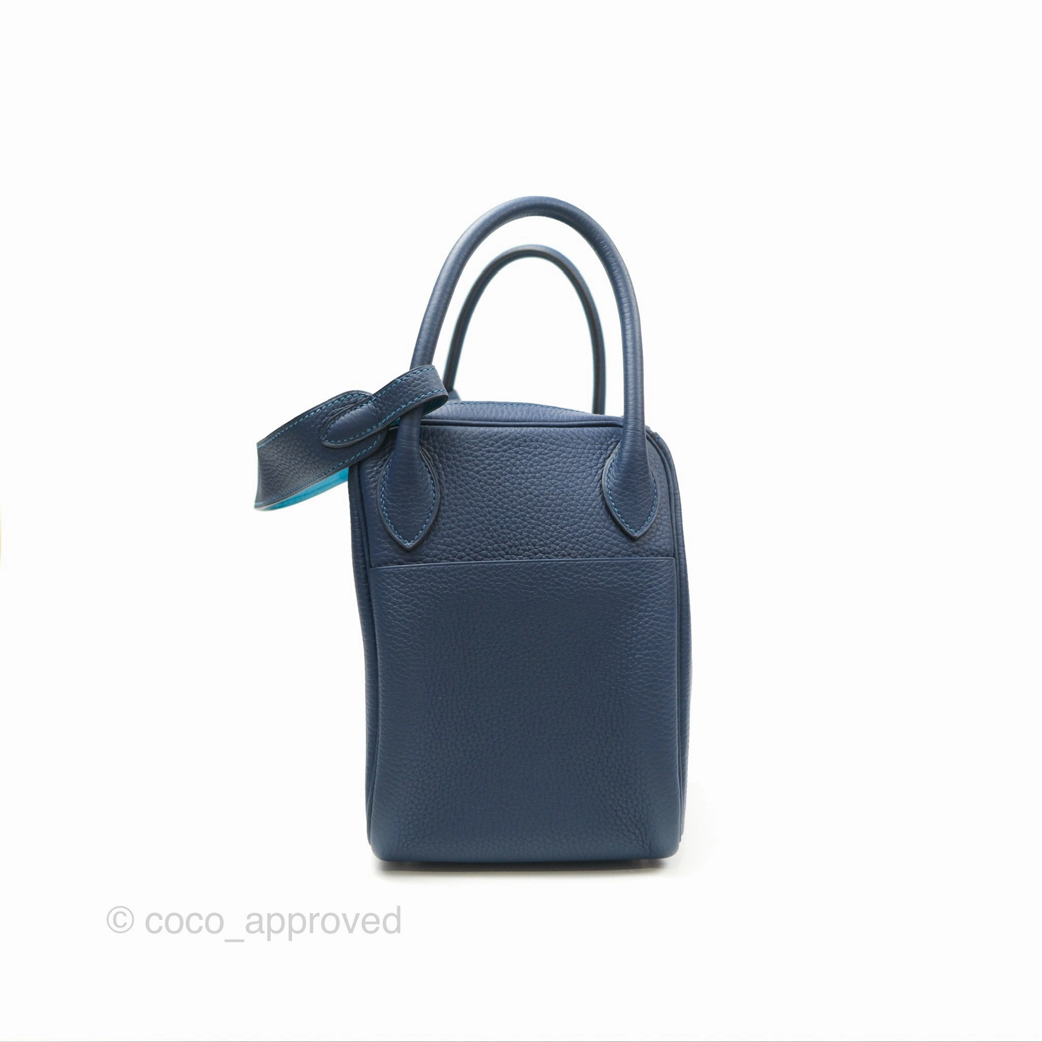 Herms Lindy 30 Blue Saphir/ Blue Izmir Clemence Palladium Hardware