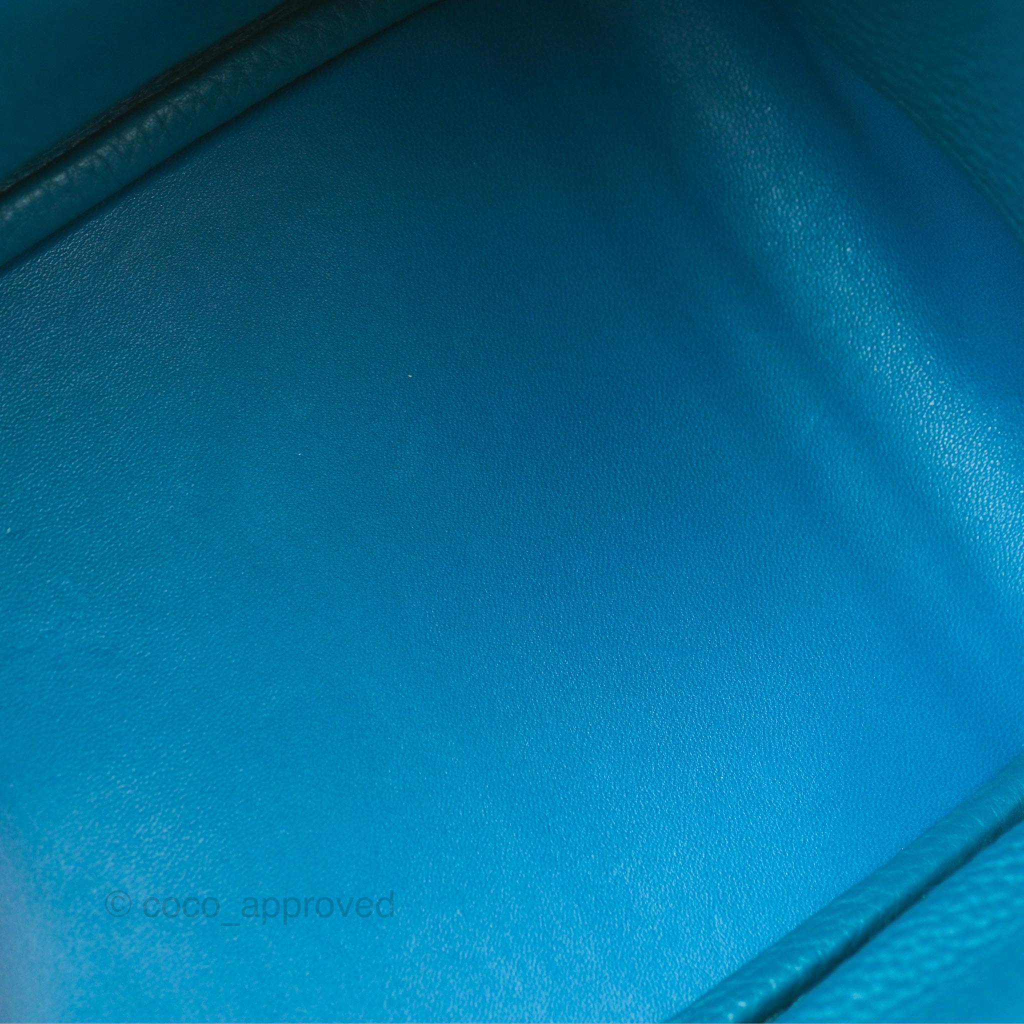 Herms Lindy 30 Blue Saphir/ Blue Izmir Clemence Palladium Hardware