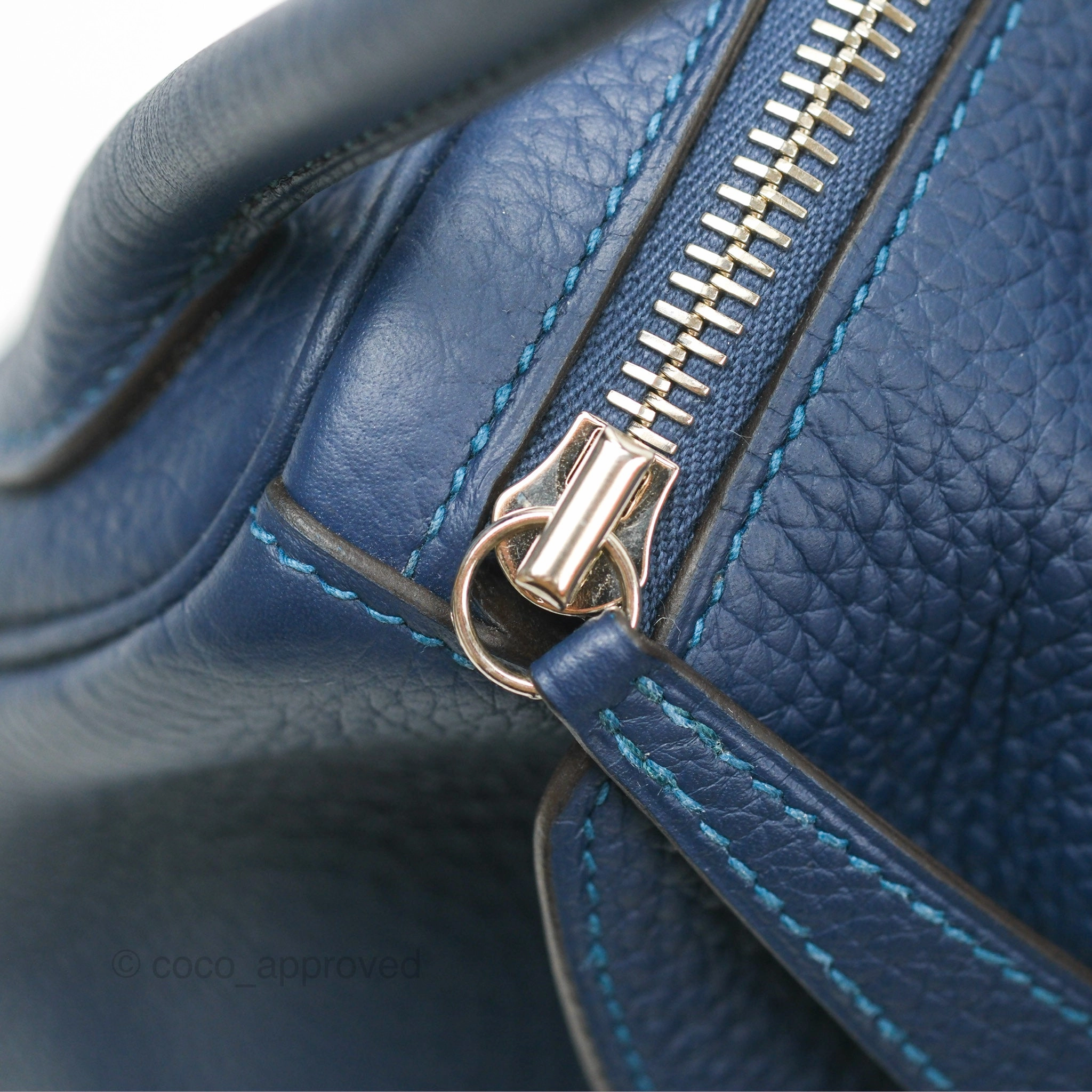 Herms Lindy 30 Blue Saphir/ Blue Izmir Clemence Palladium Hardware