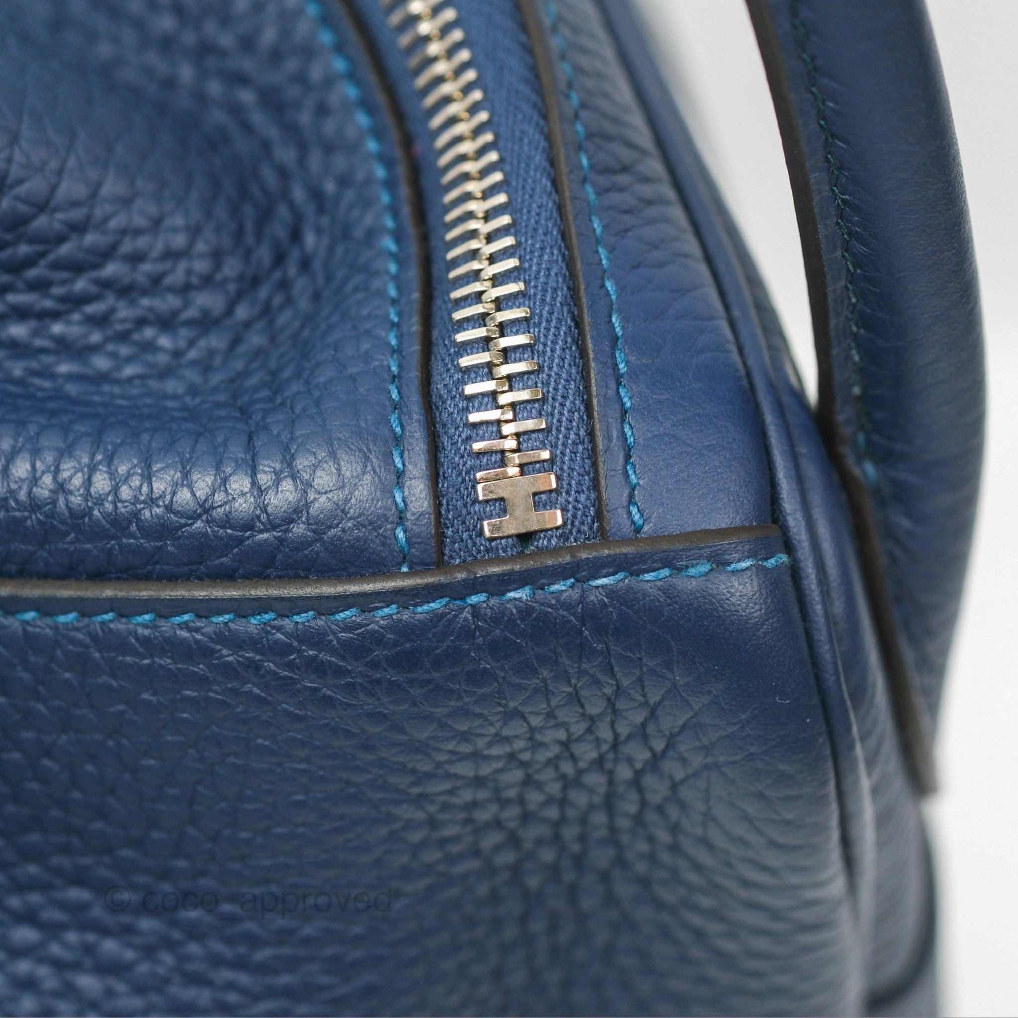 Herms Lindy 30 Blue Saphir/ Blue Izmir Clemence Palladium Hardware