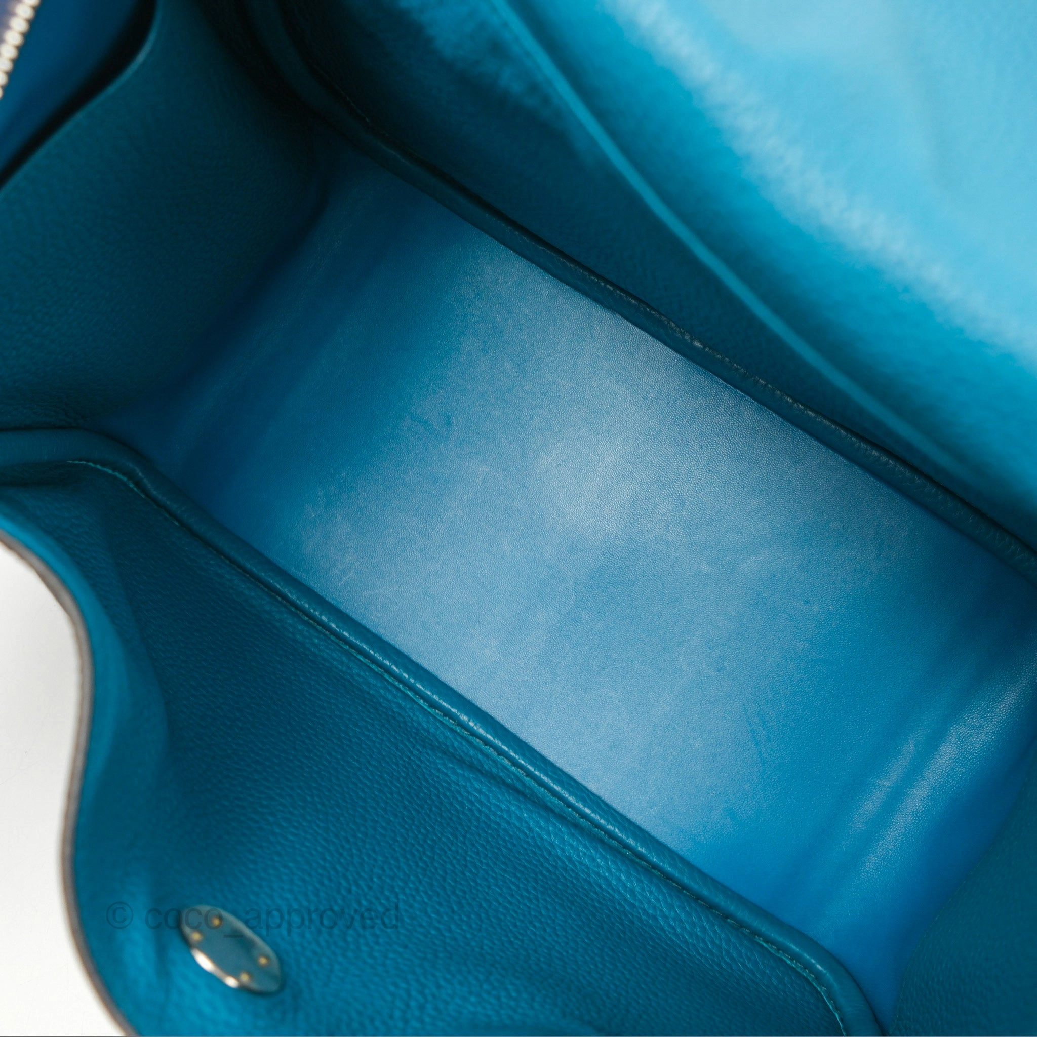 Herms Lindy 30 Blue Saphir/ Blue Izmir Clemence Palladium Hardware