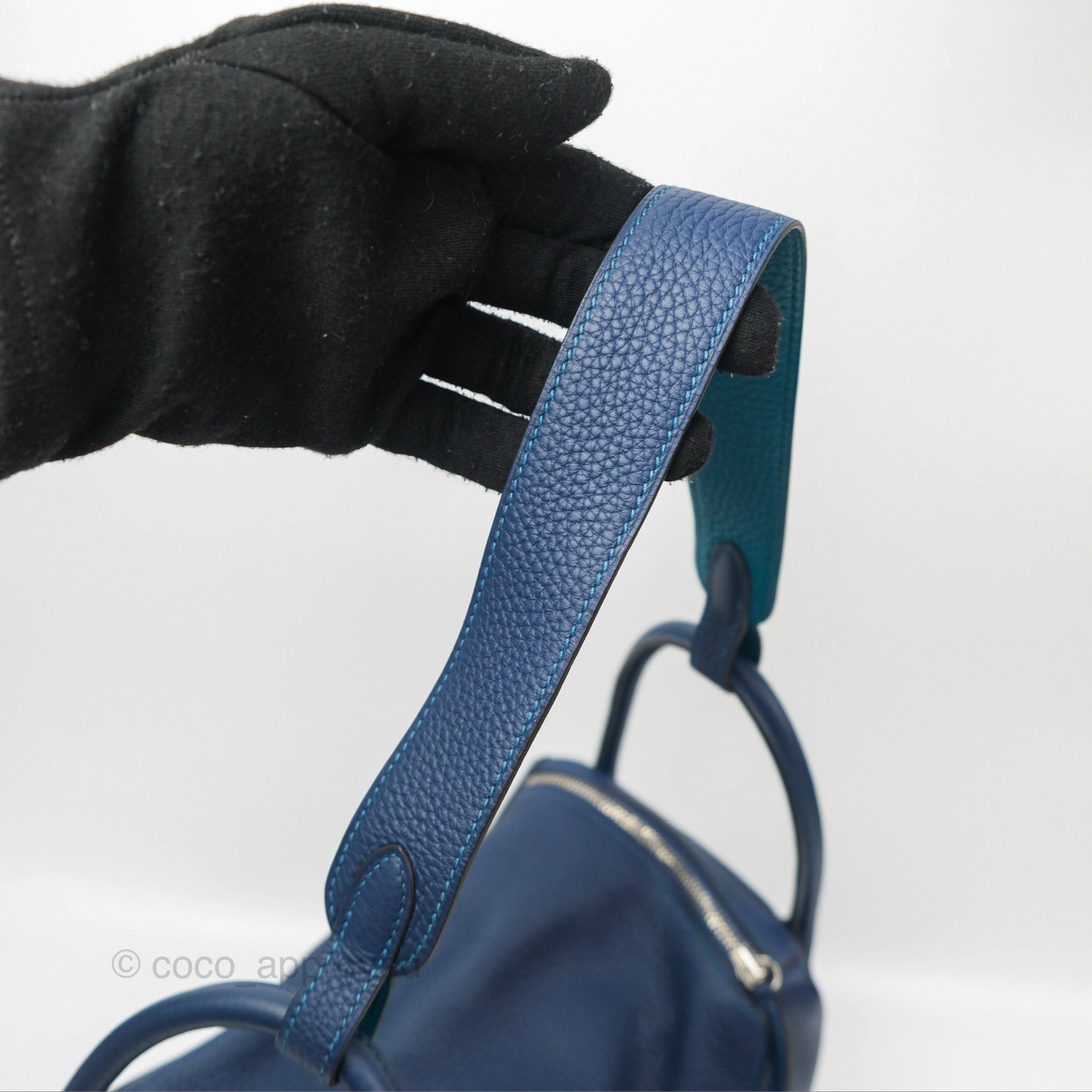 Herms Lindy 30 Blue Saphir/ Blue Izmir Clemence Palladium Hardware