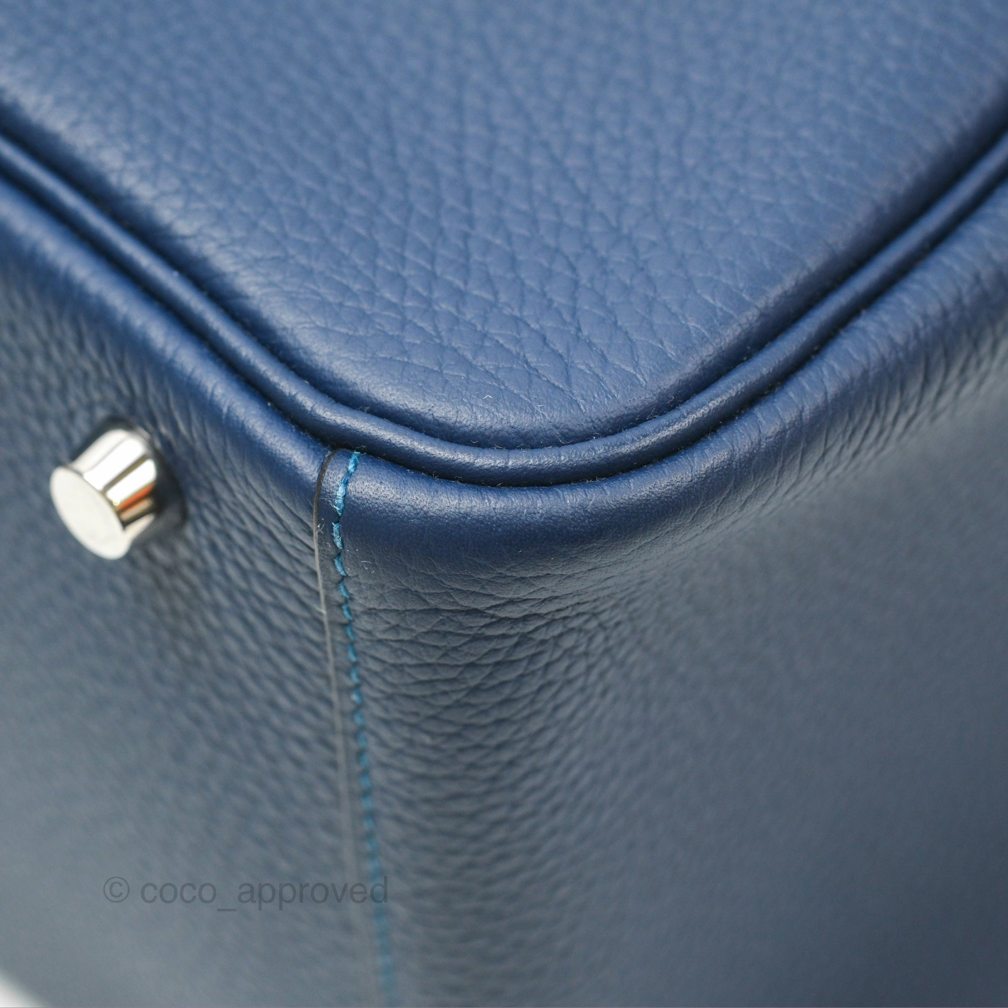 Herms Lindy 30 Blue Saphir/ Blue Izmir Clemence Palladium Hardware