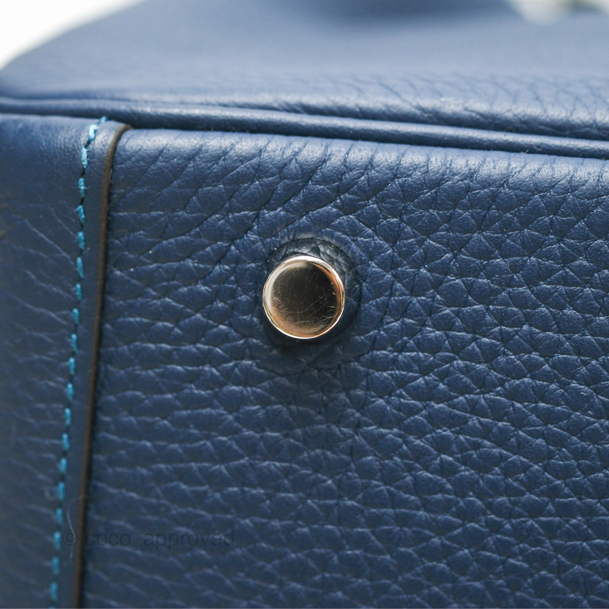 Herms Lindy 30 Blue Saphir/ Blue Izmir Clemence Palladium Hardware