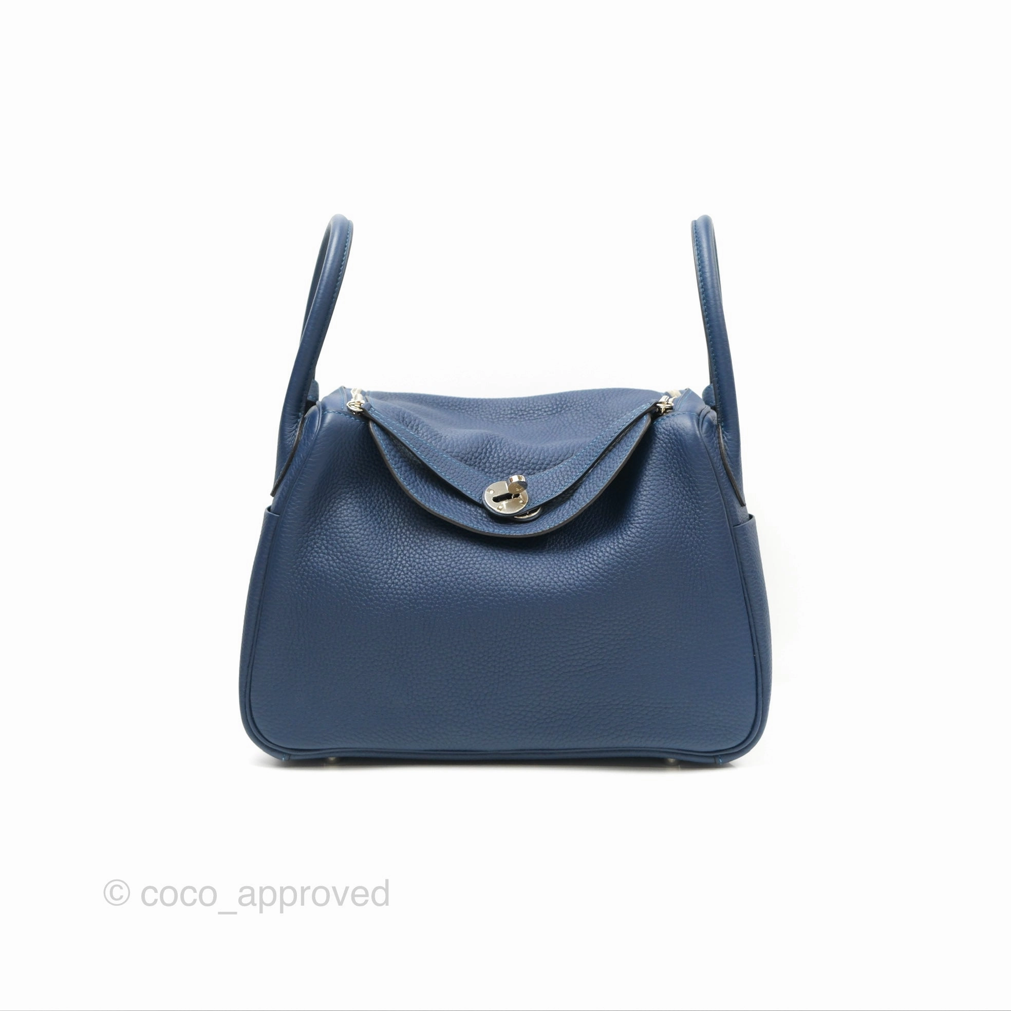 Herms Lindy 30 Blue Saphir/ Blue Izmir Clemence Palladium Hardware