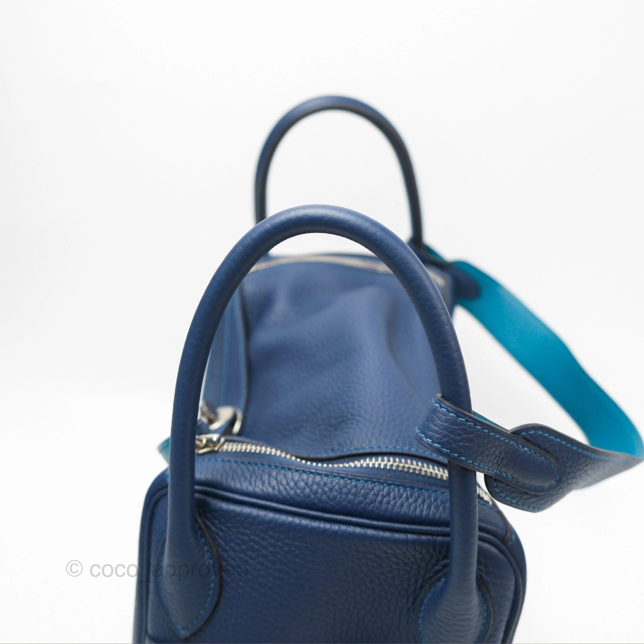 Herms Lindy 30 Blue Saphir/ Blue Izmir Clemence Palladium Hardware