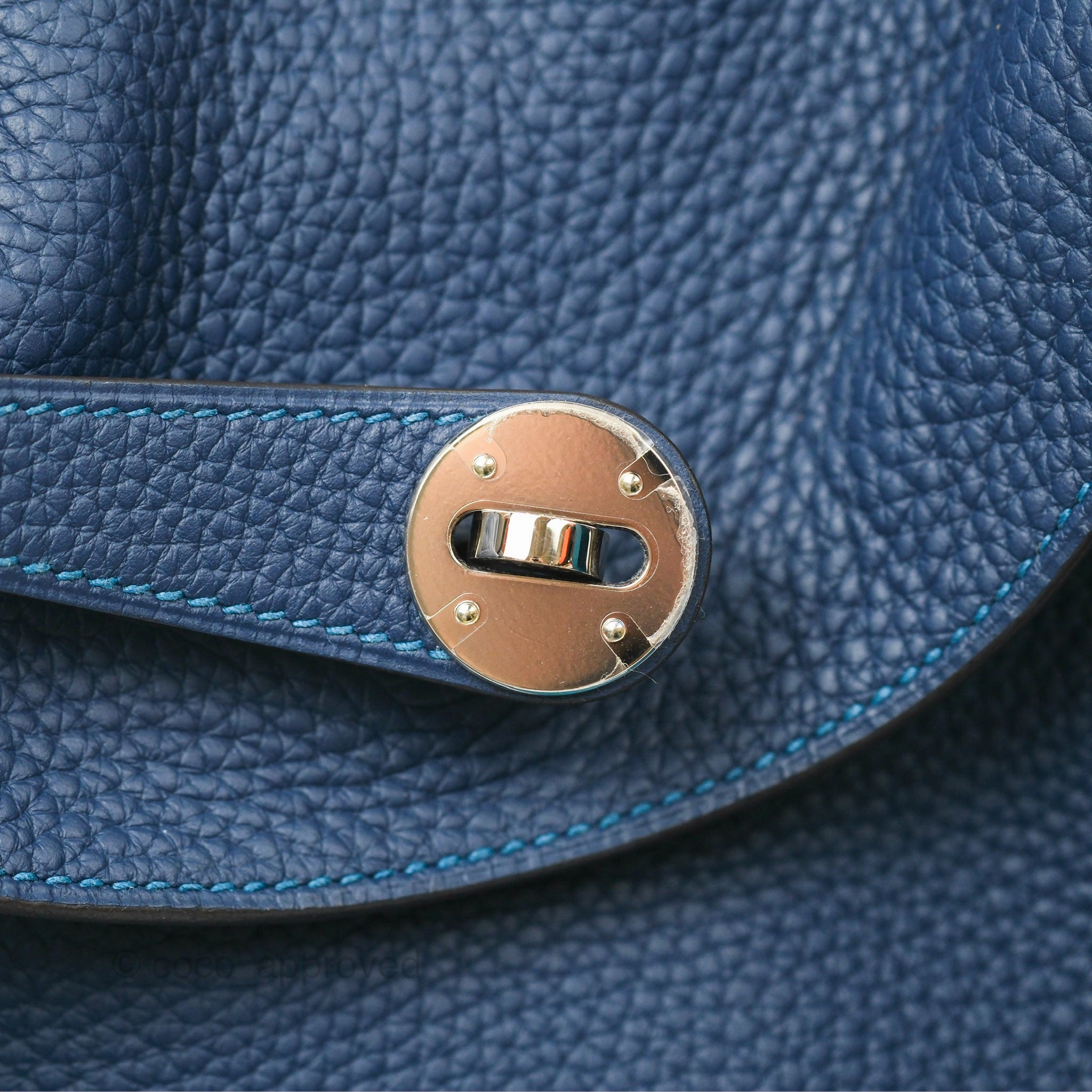 Herms Lindy 30 Blue Saphir/ Blue Izmir Clemence Palladium Hardware