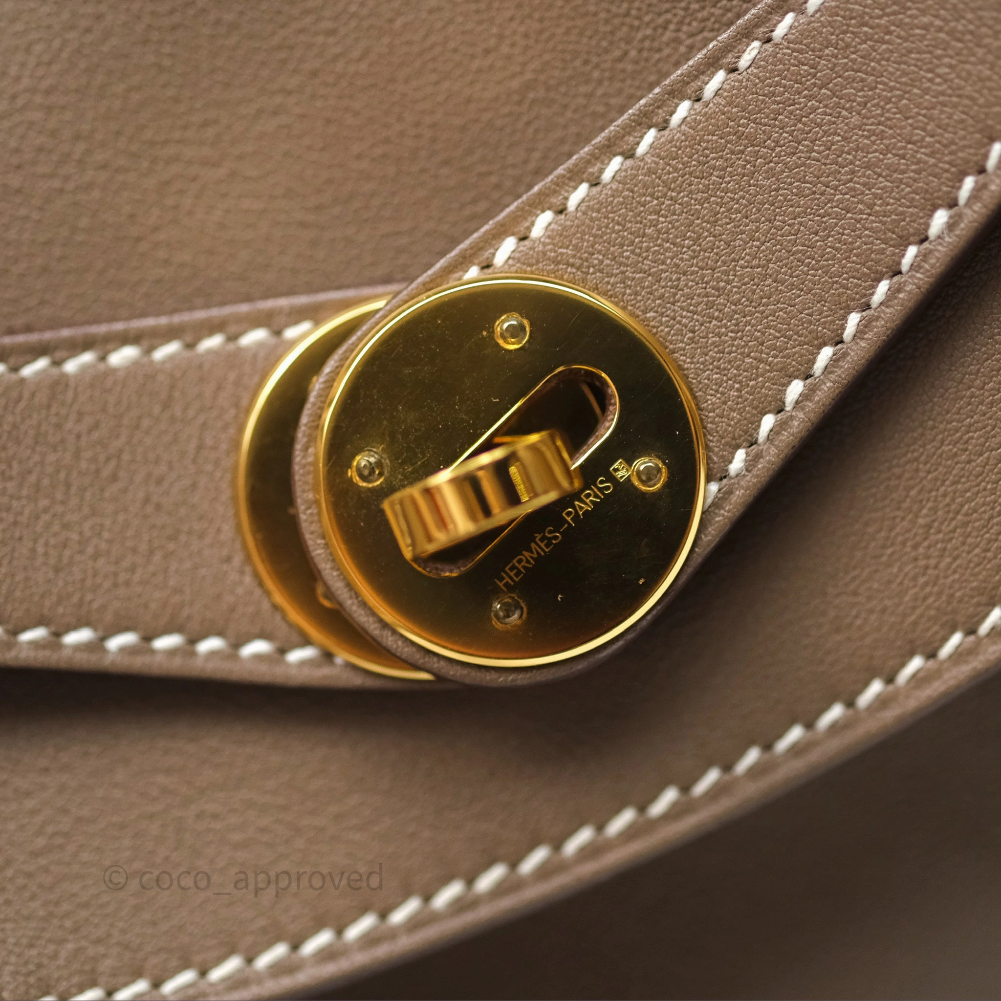 Herms Lindy 30 Etoupe 18 Swift Gold Hardware