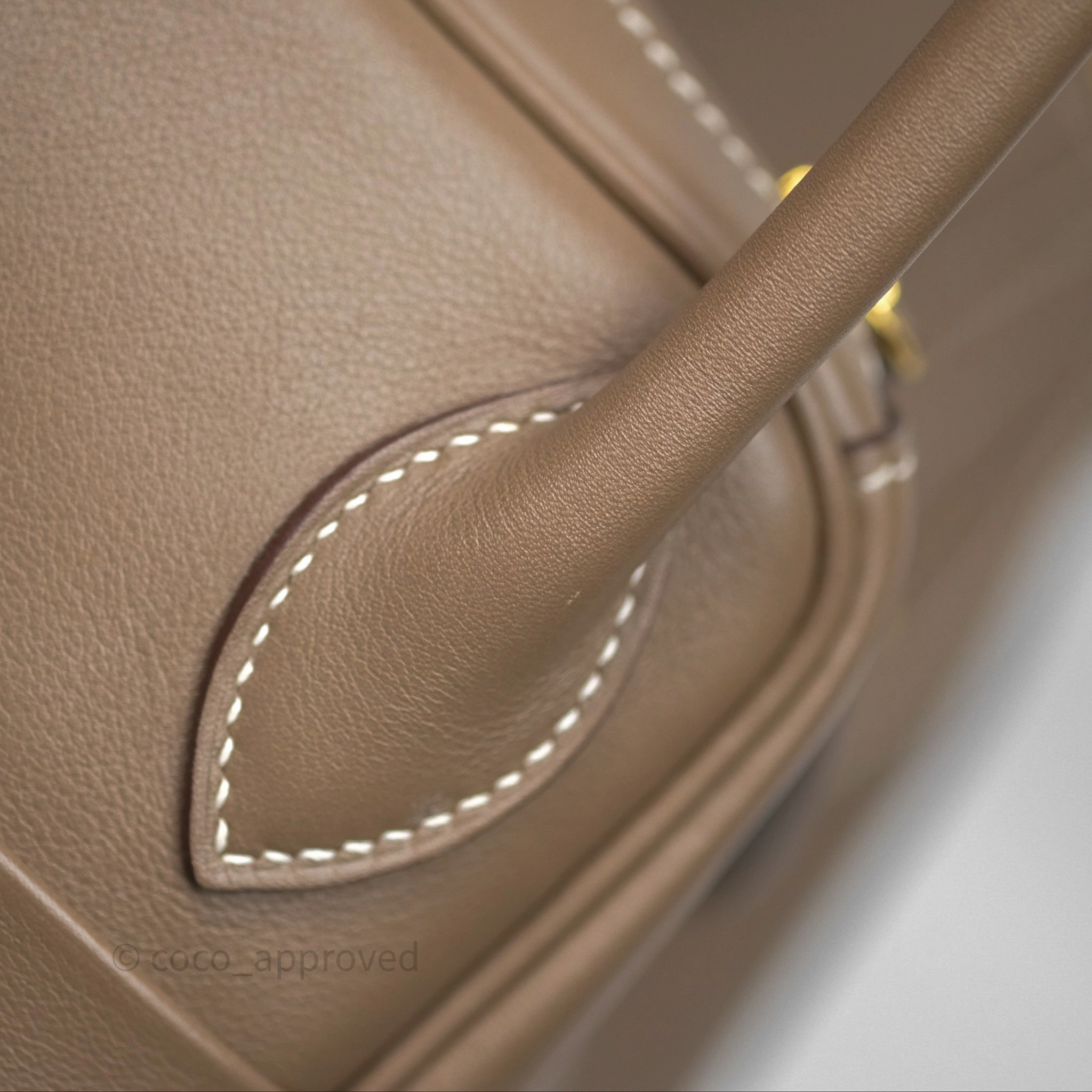 Herms Lindy 30 Etoupe 18 Swift Gold Hardware