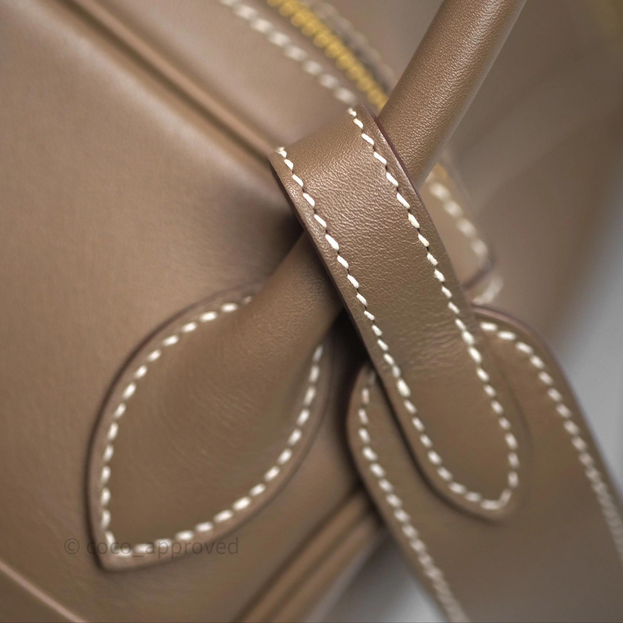 Herms Lindy 30 Etoupe 18 Swift Gold Hardware