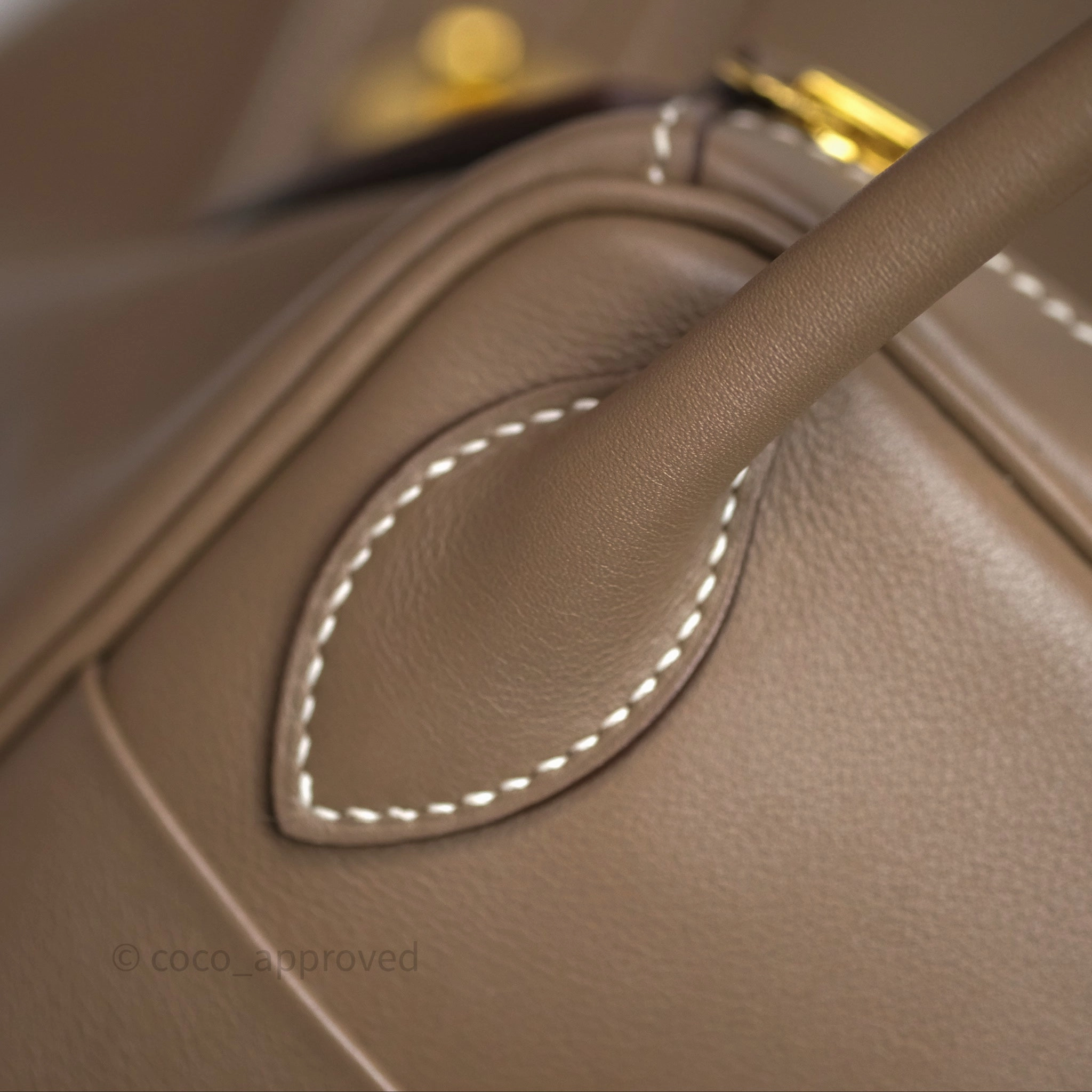 Herms Lindy 30 Etoupe 18 Swift Gold Hardware