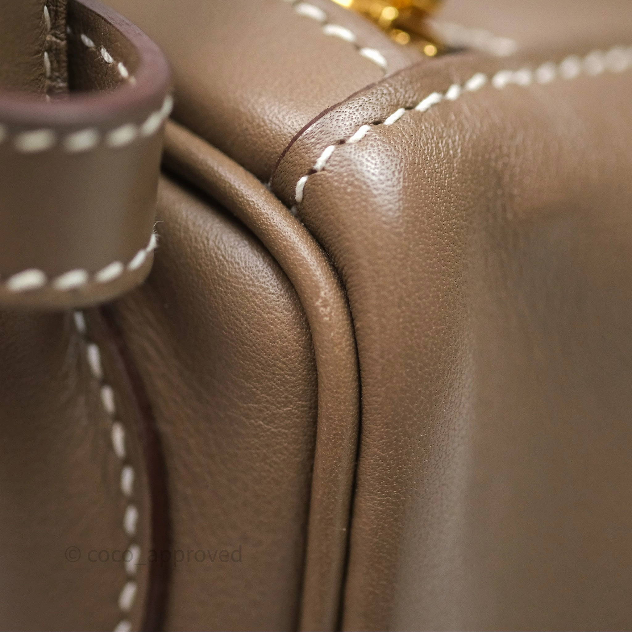 Herms Lindy 30 Etoupe 18 Swift Gold Hardware