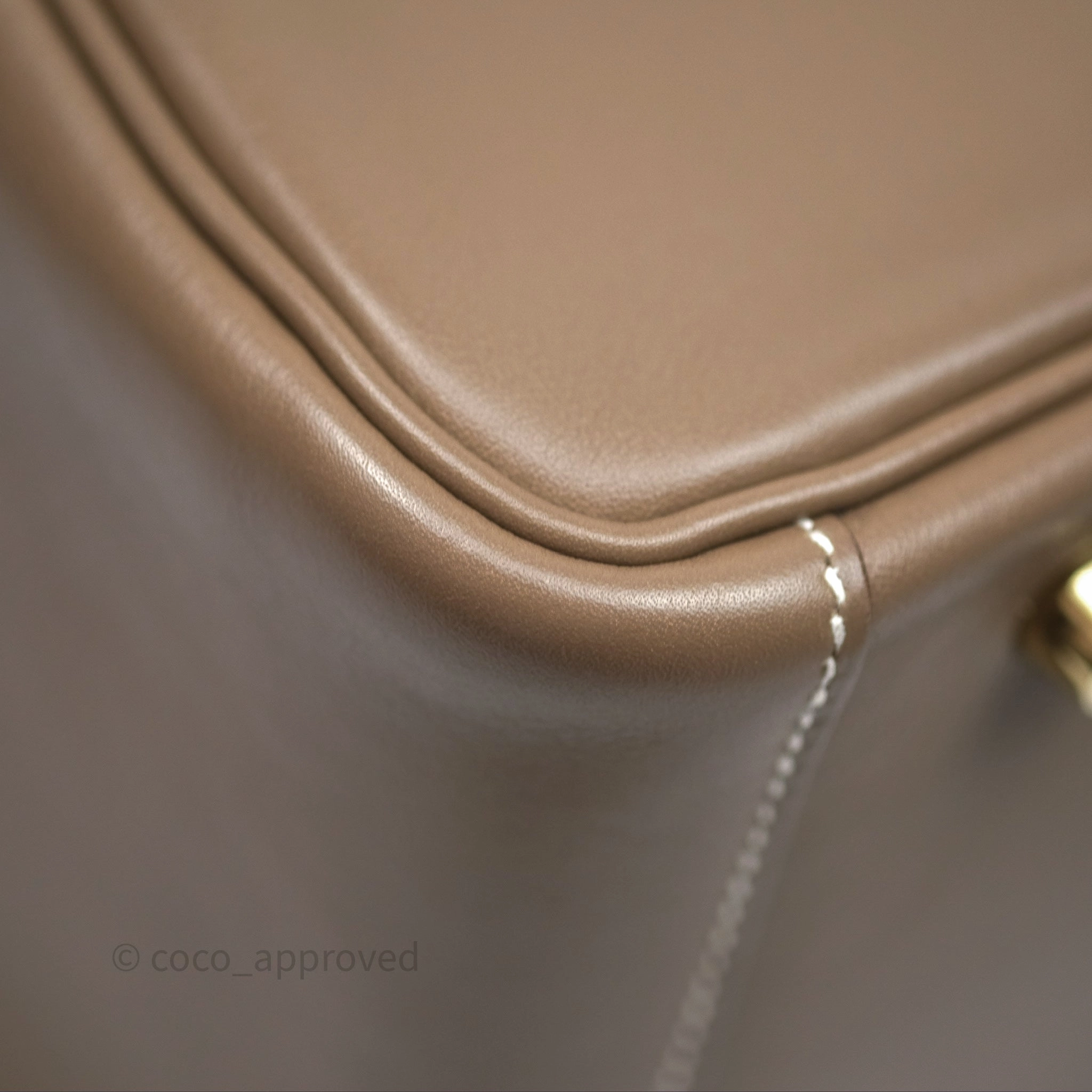 Herms Lindy 30 Etoupe 18 Swift Gold Hardware