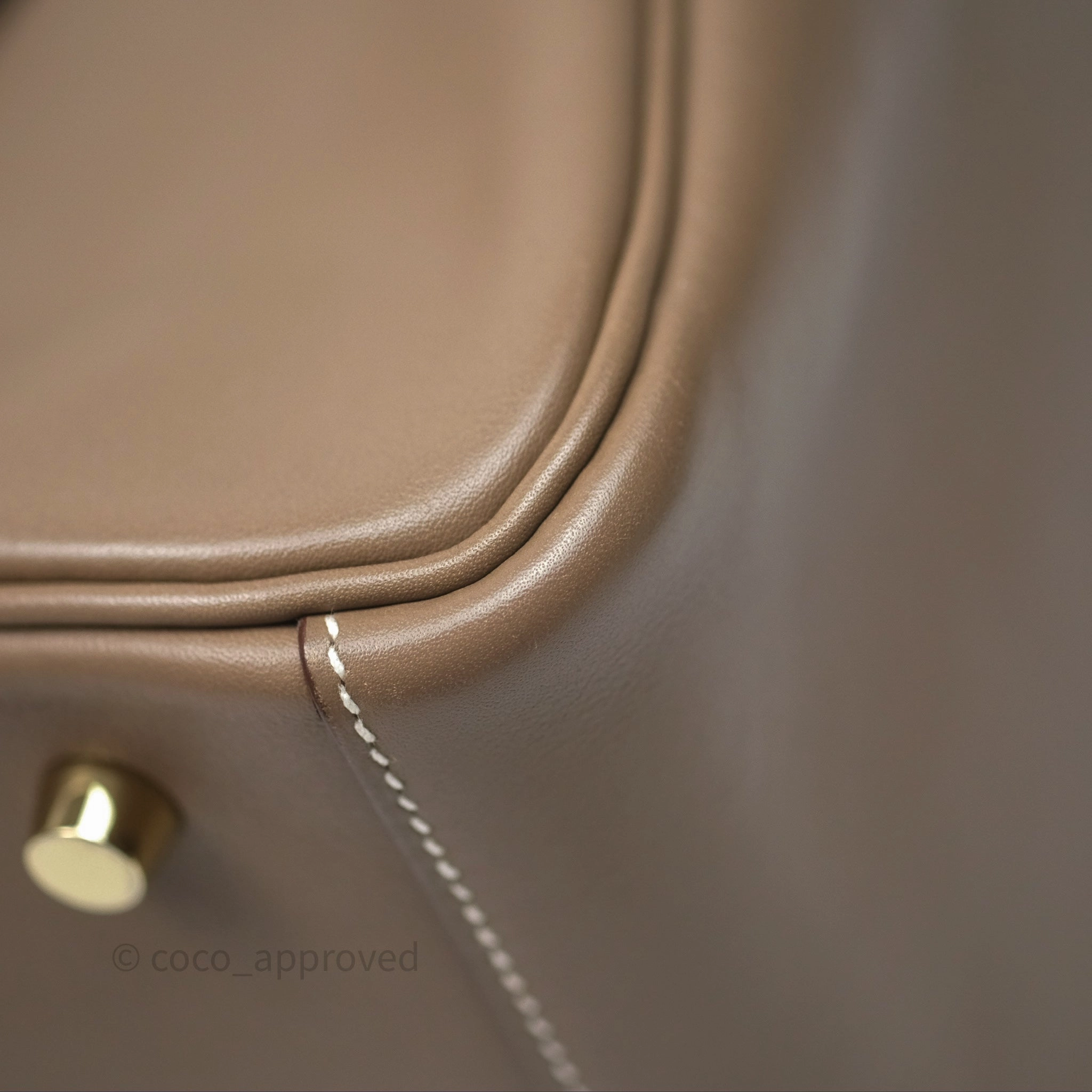 Herms Lindy 30 Etoupe 18 Swift Gold Hardware